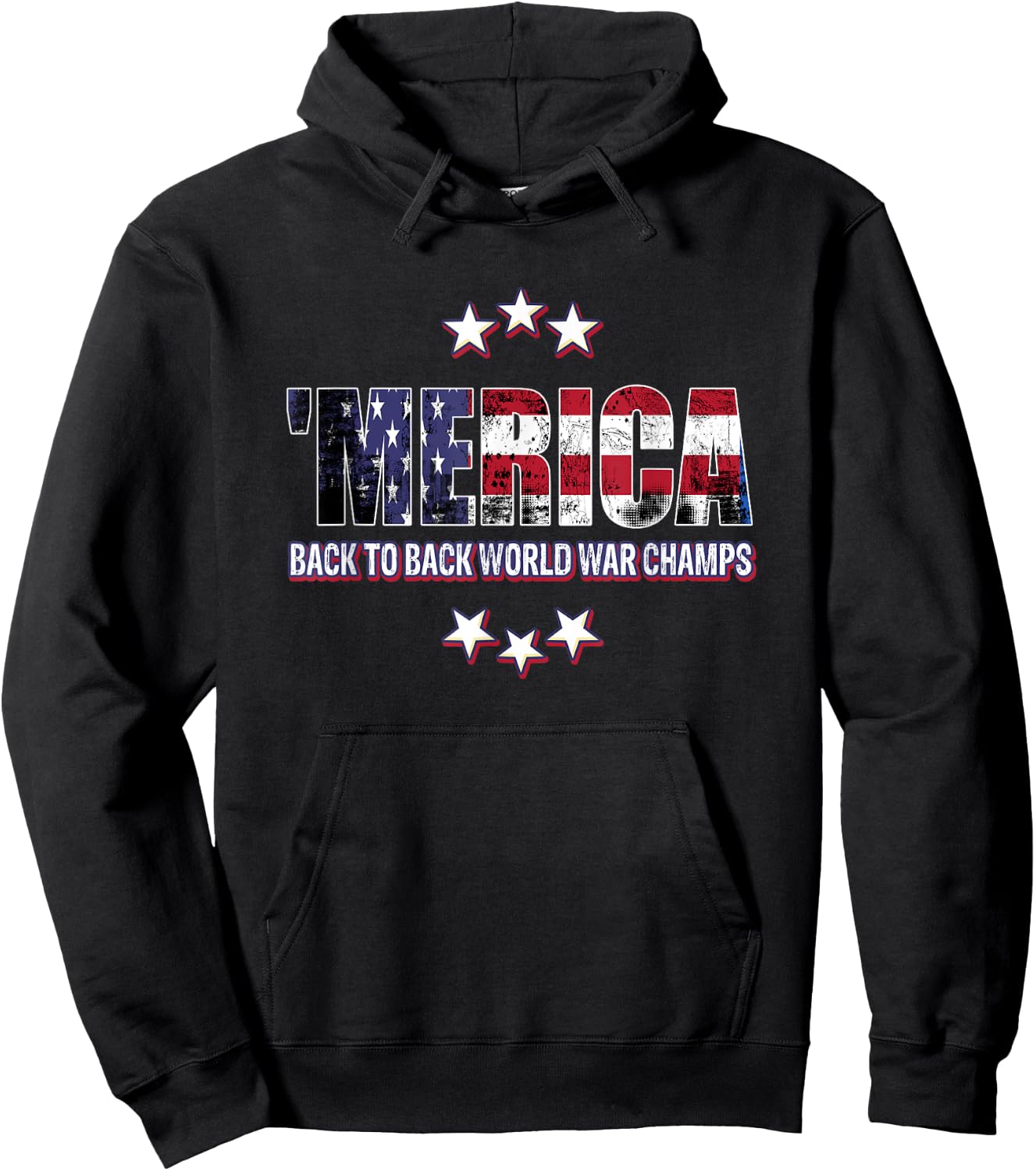 Merica Back to Back World Champs Fourth of July Hoodie - Hoodie | Black