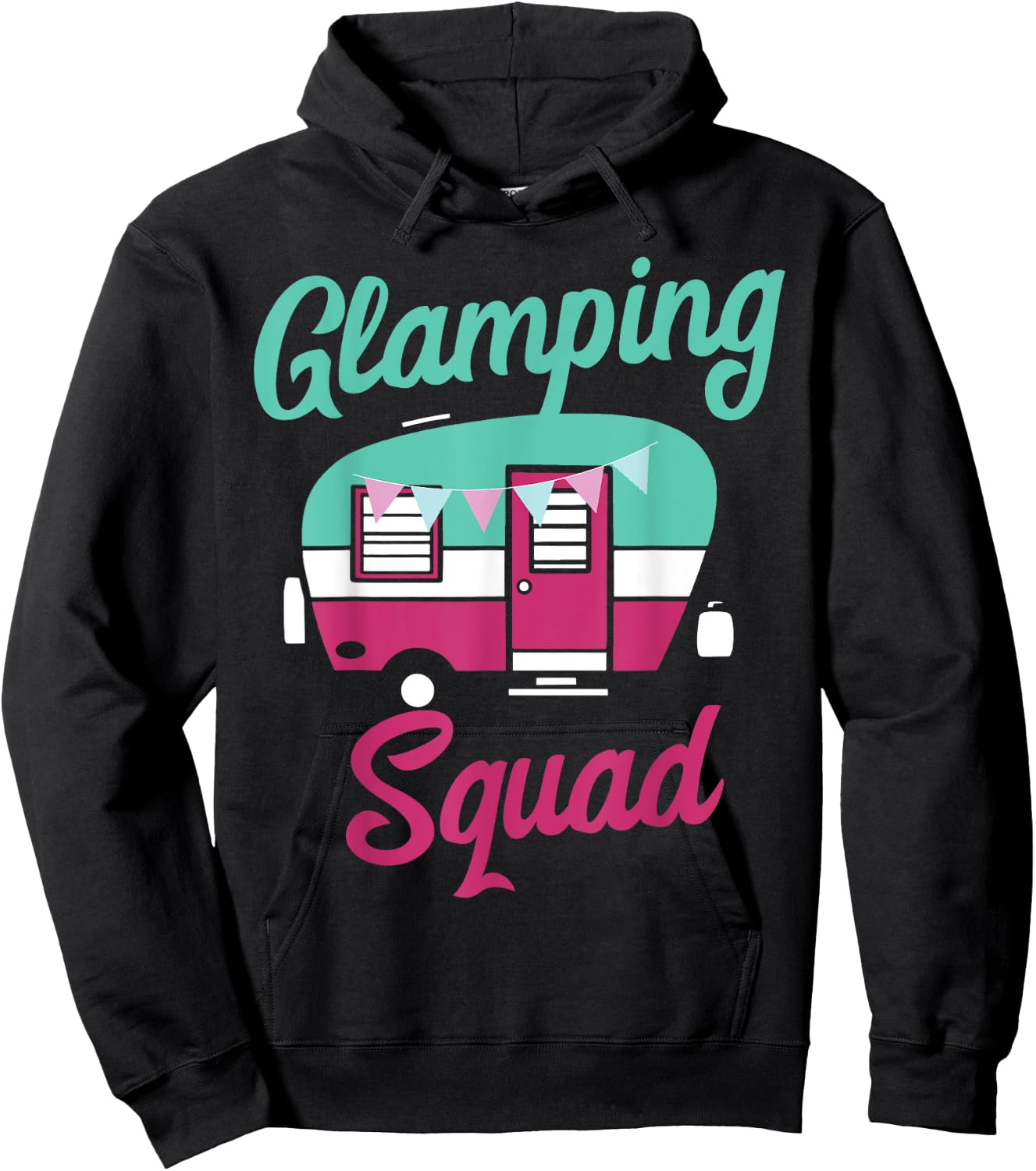 Glamping Squad Cute Popup Camper Gift Glamping Hoodie - Hoodie | Black
