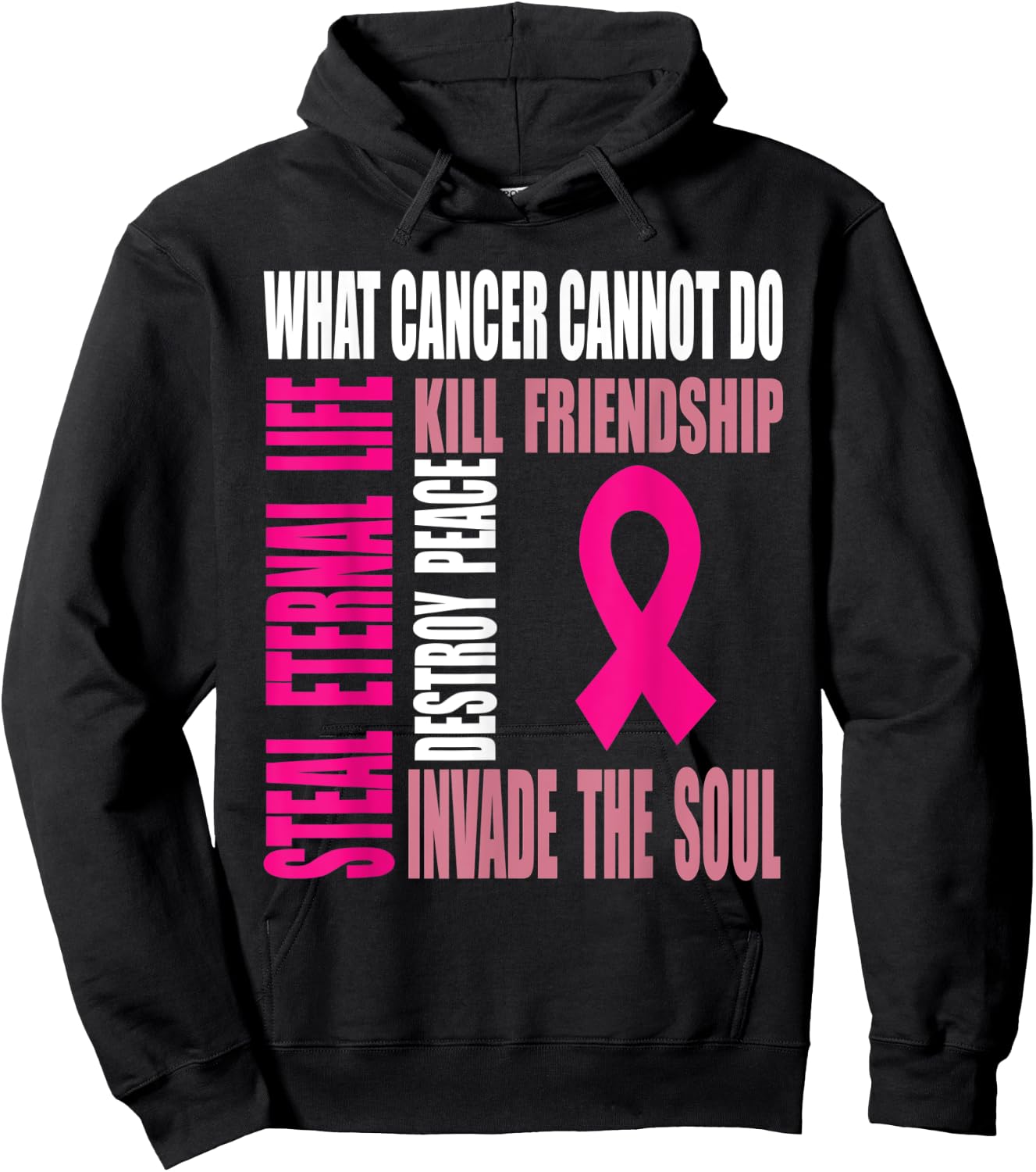 Breast cancer awareness what cancer cannot do Hoodie - Hoodie | Black