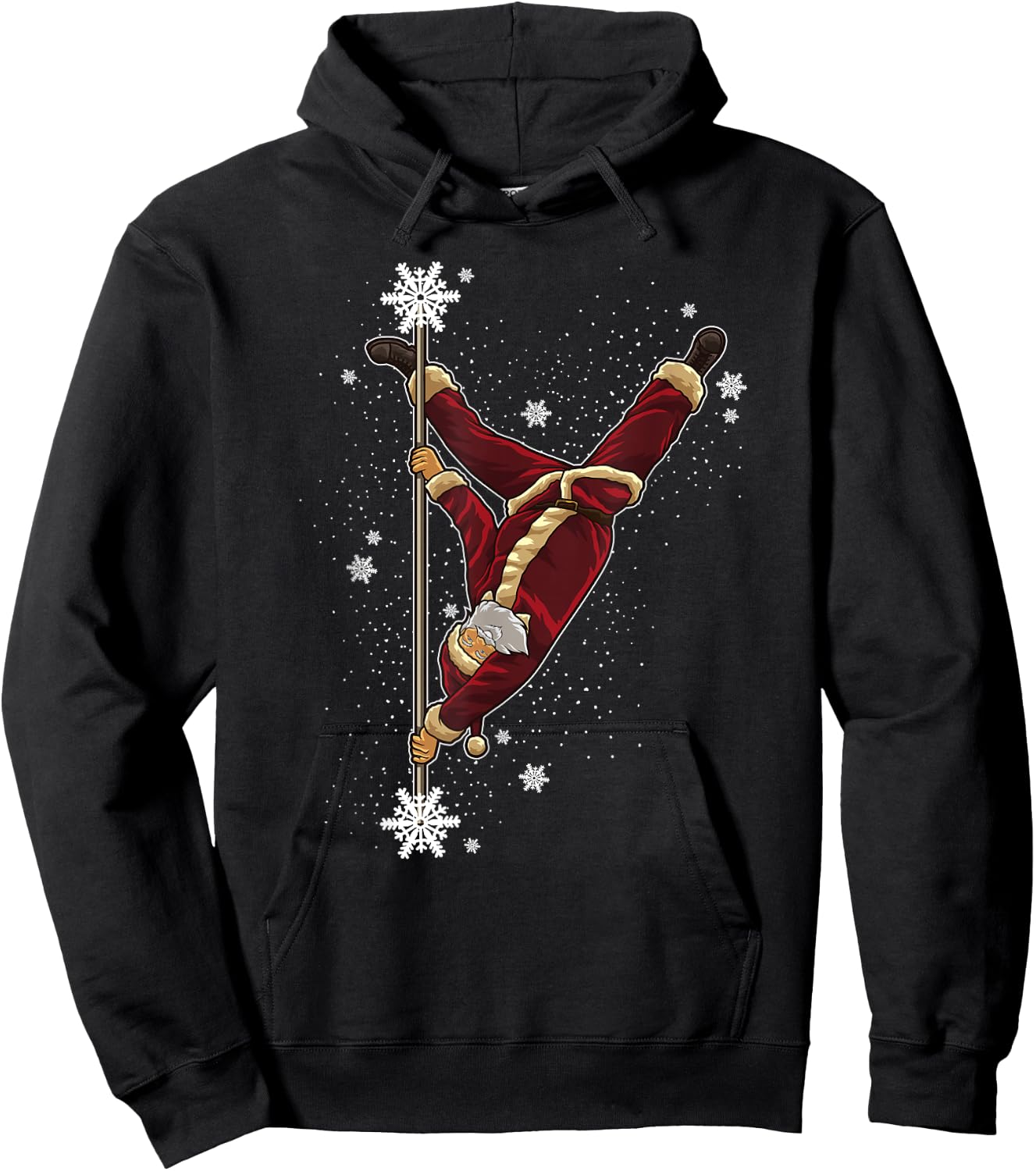Pole Dance Santa Claus - Pole Fitness During Xmas Time Hoodie - Hoodie | Black