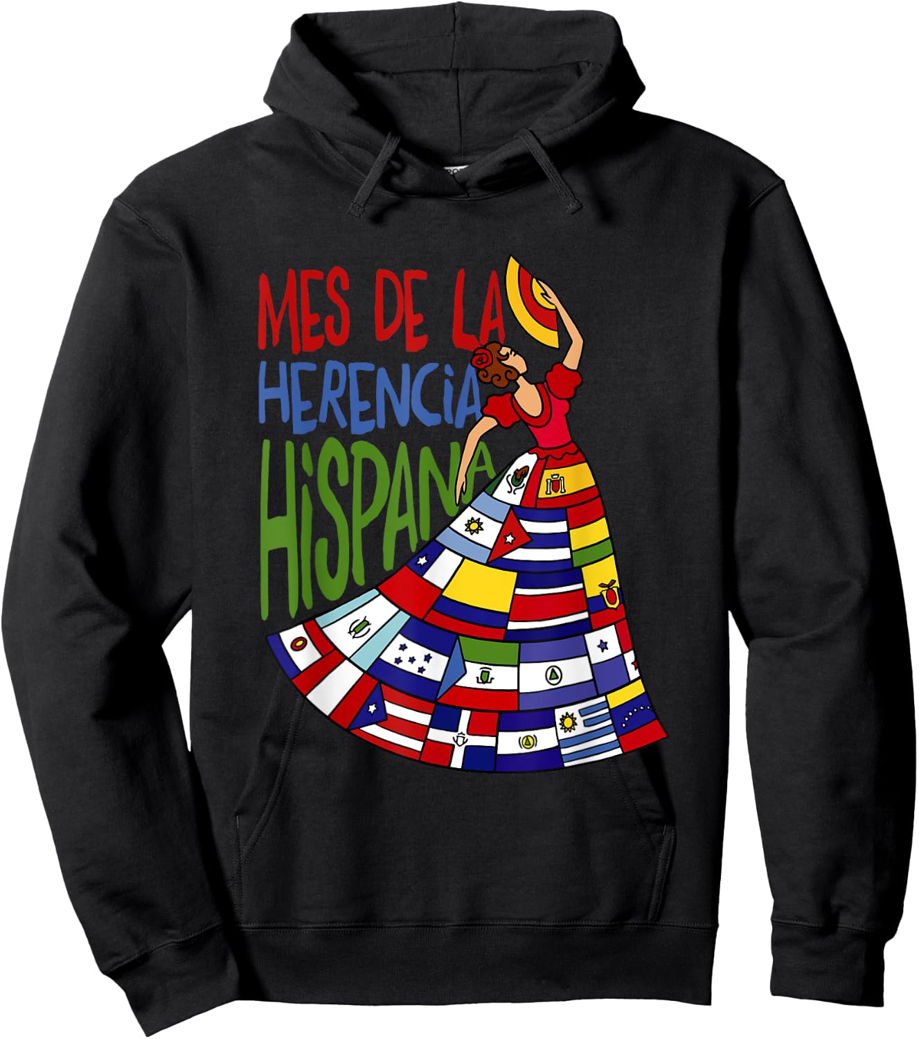 Mes De La Herencia Hispana Hispanic Heritage Month Hoodie - Hoodie | Black