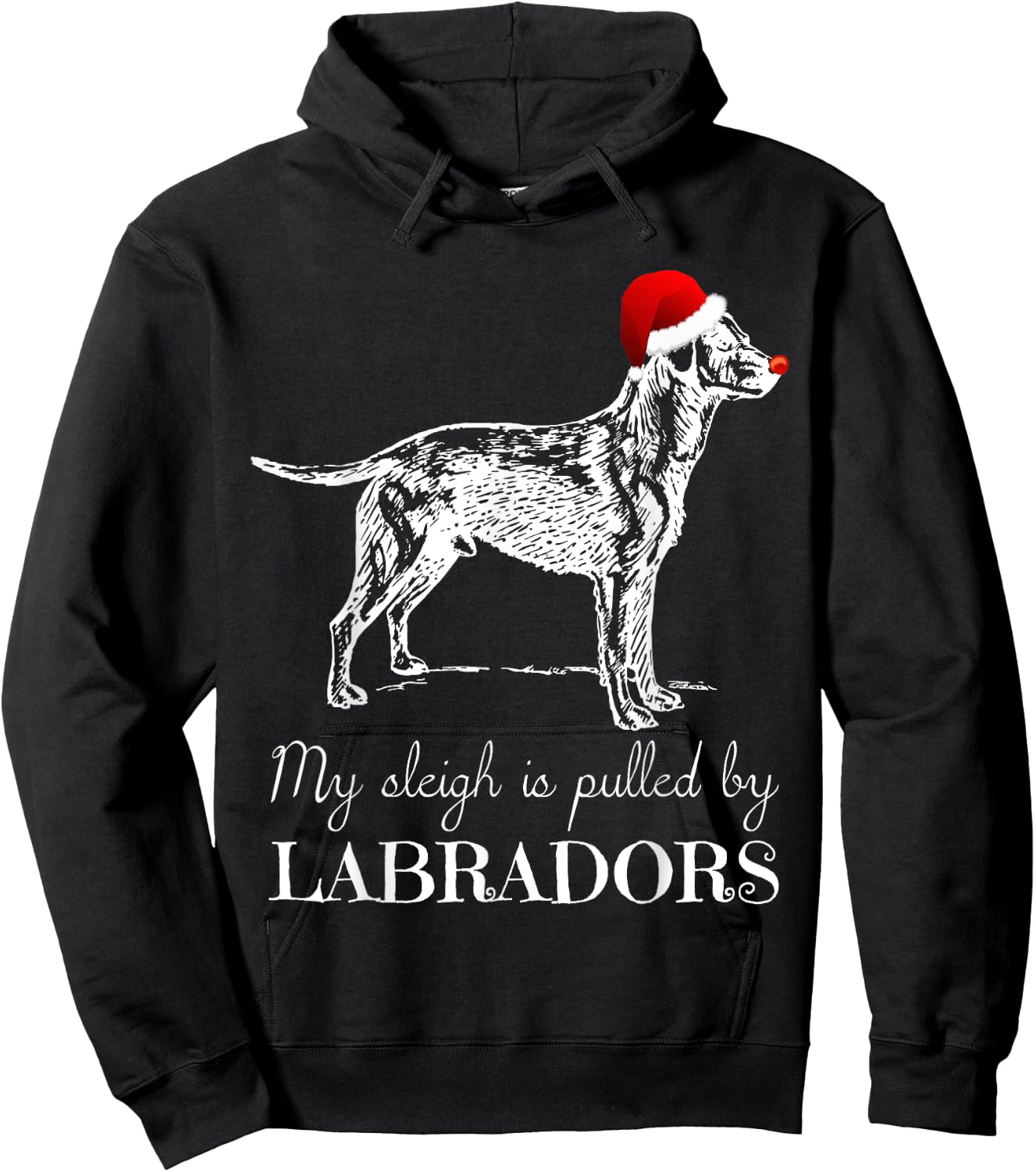 Labrador Retriever Christmas Shirt - Lab Dog X-Mas Men Women Kids Hoodie - Hoodie | Black