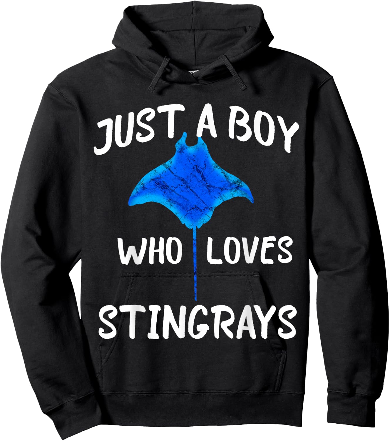 Just A Boy Who Loves Stingrays Manta Ray Water Animal Hoodie - Hoodie | Black