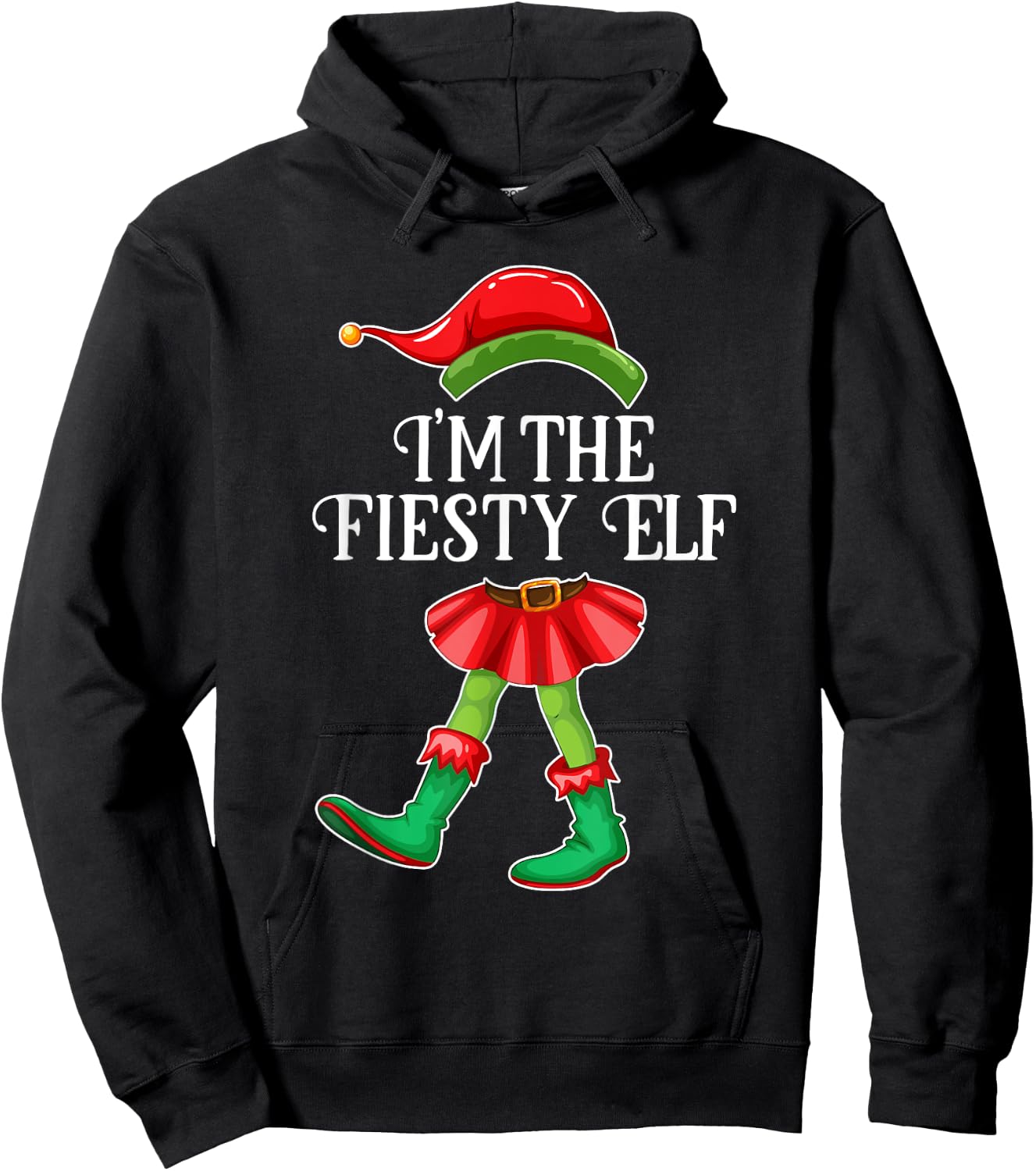 I'm the Feisty Elf Christmas Matching Family Group Gift Hoodie - Hoodie | Black