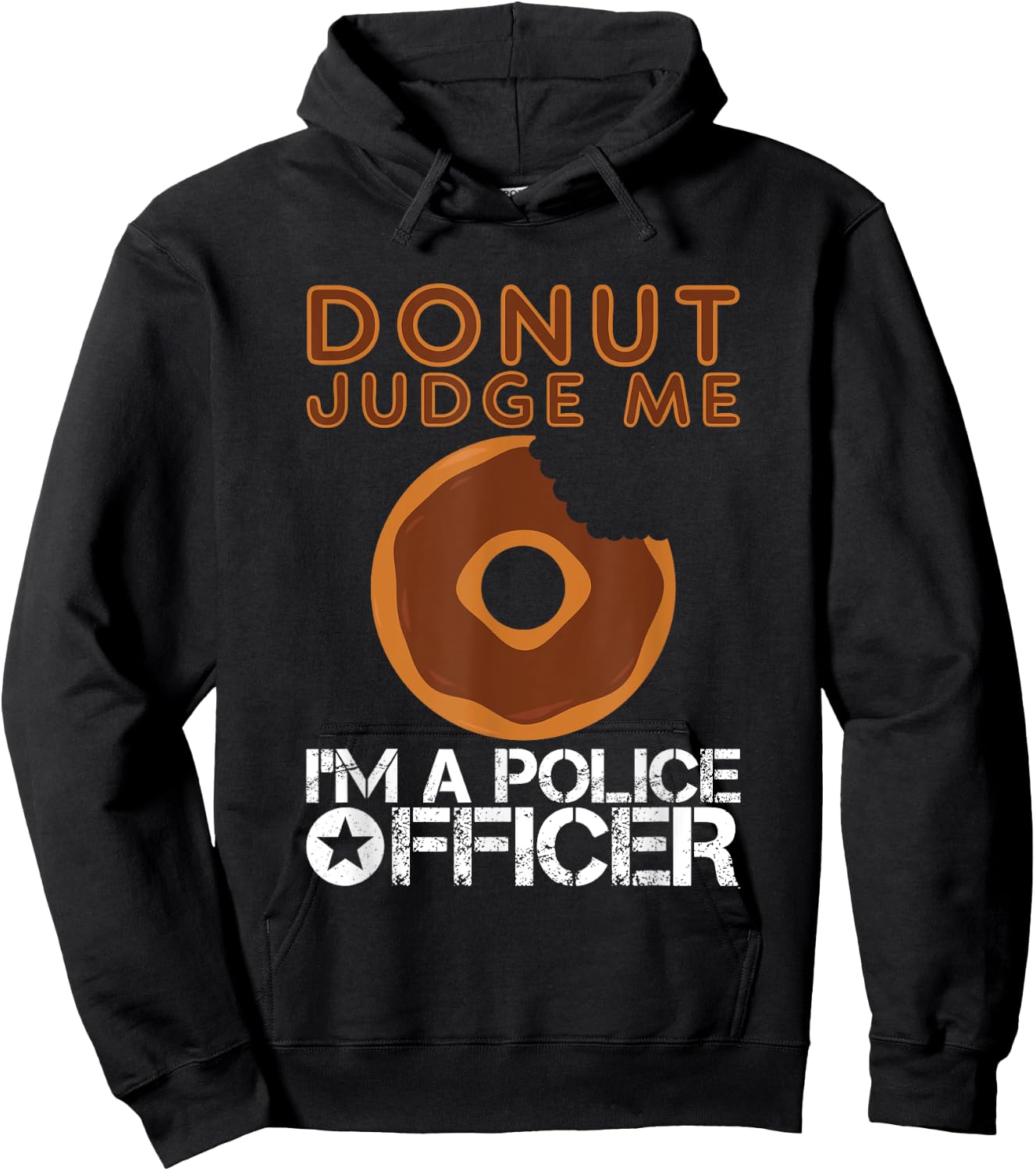 Funny Donut Police Officer Pun Gift Gag Policeman Shirt Hoodie - Hoodie | Black
