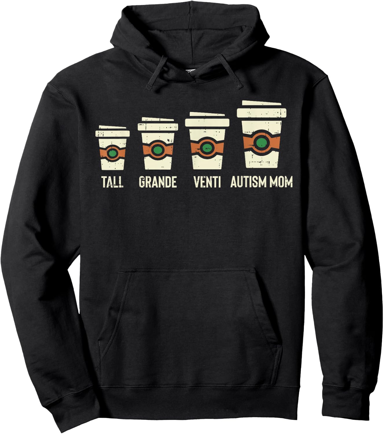 Funny Autism Mom Coffee Awareness Mothers Day Hoodie - Hoodie | Black