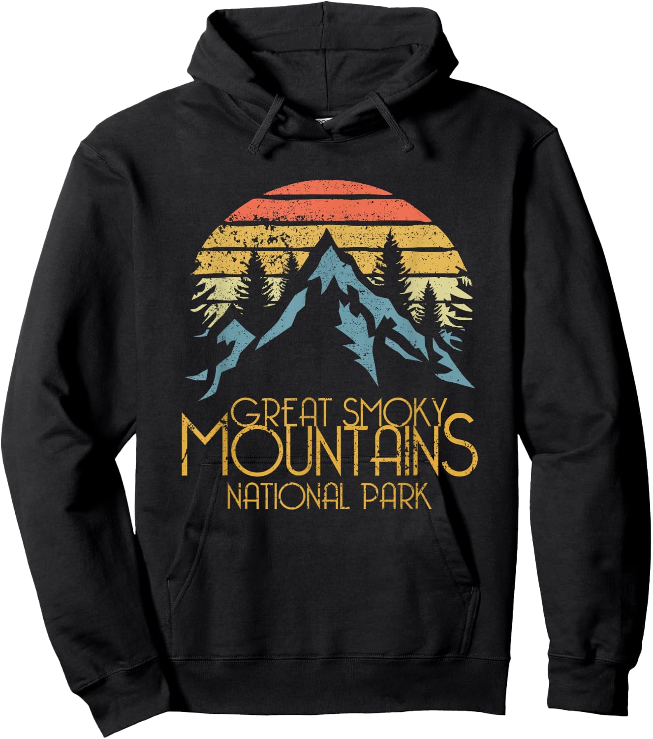 Vintage Great Smoky Mountains National Park Retro T Shirt Hoodie - Hoodie | Black