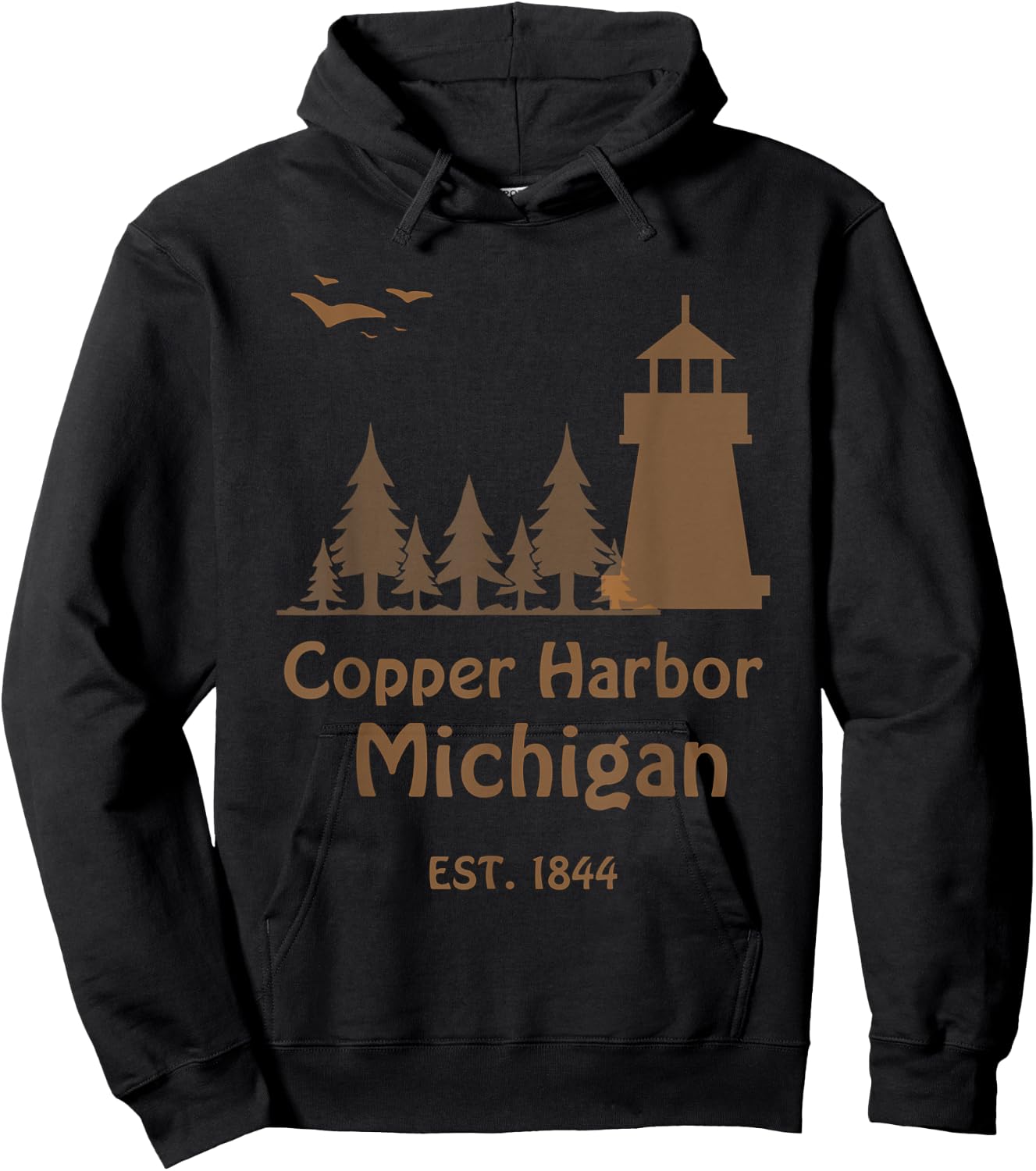 Summer in Copper Harbor Michigan Travel Apparel Men Women Hoodie - Hoodie | Black