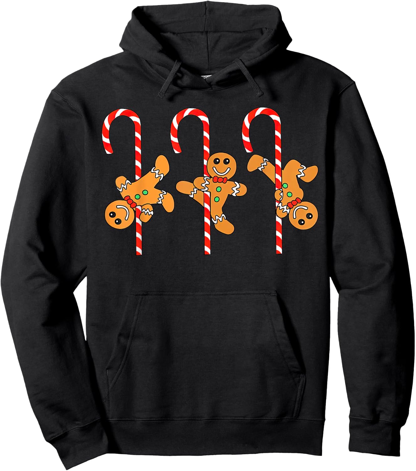 Gingerbread Man Pole Dance Christmas Candy Cane Pole Dancing Hoodie - Hoodie | Black