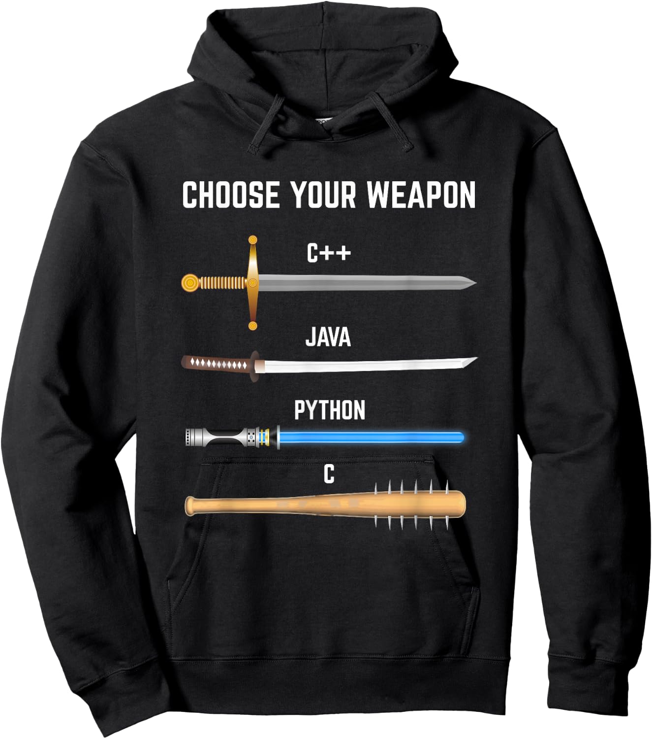 Funny Programmer Choose Your Weapon Gift Devs Hoodie - Hoodie | Black