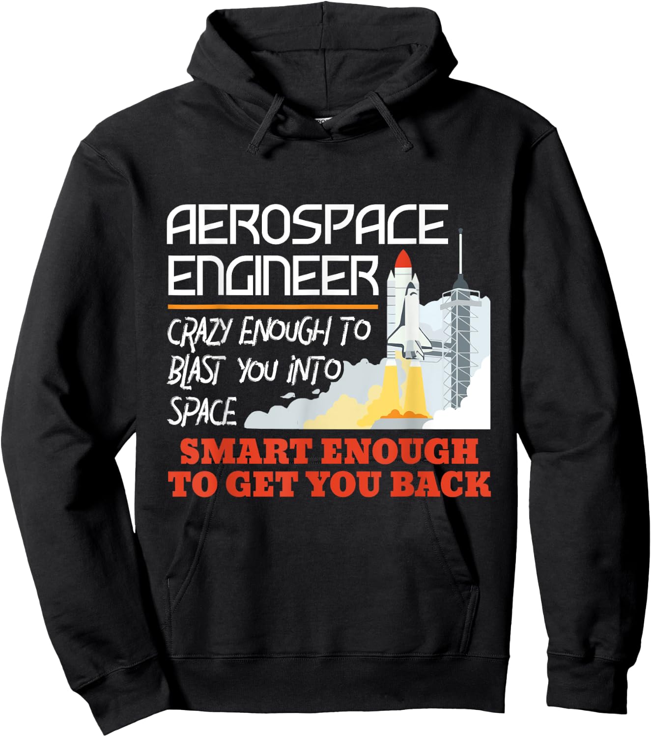 Aerospace Engineer Crazy Smart Enough Funny Engineering Hoodie - Hoodie | Black