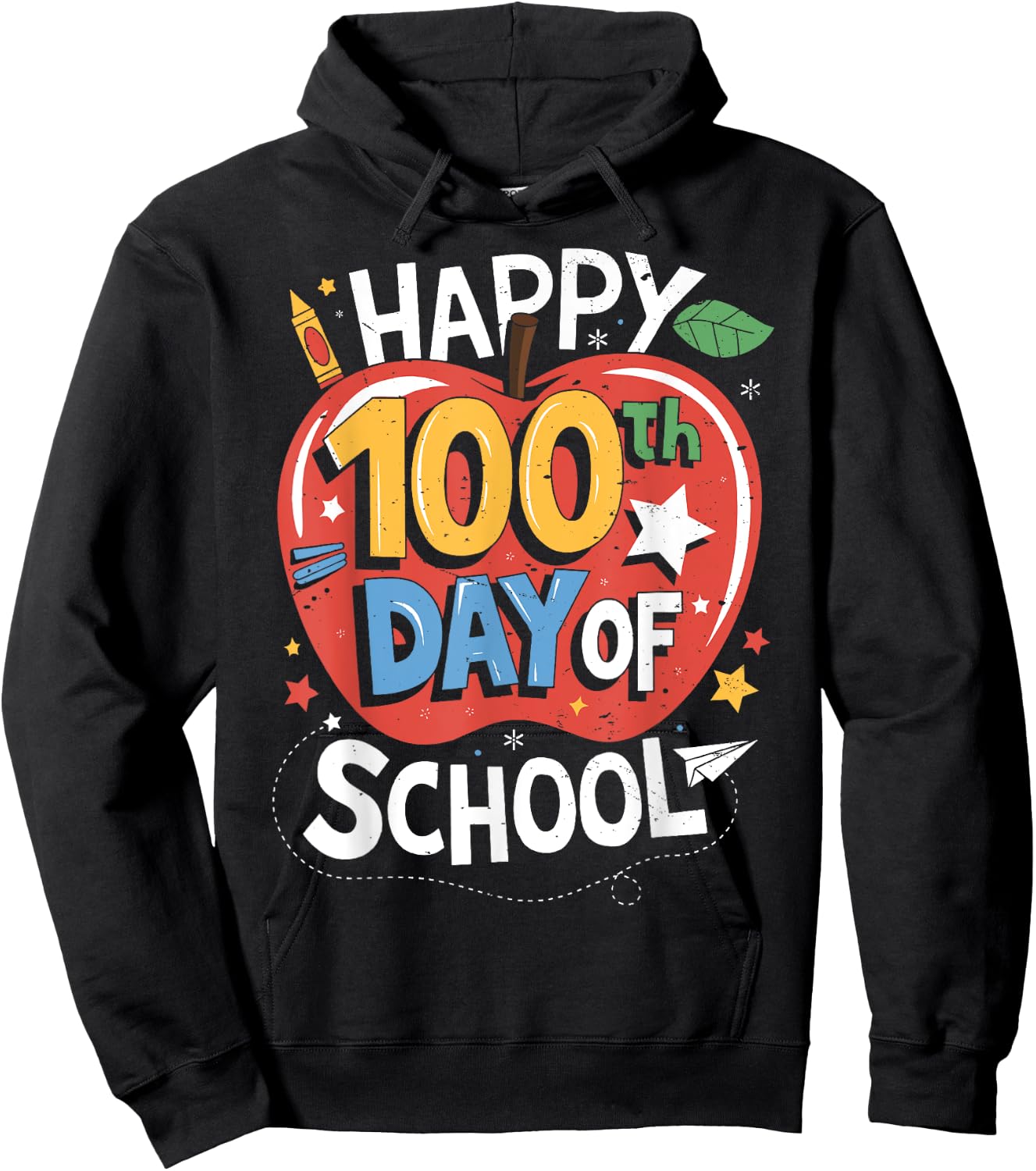 Happy 100th Day Of School Teachers Kids Girls Boys 100th Day Hoodie - Hoodie | Black