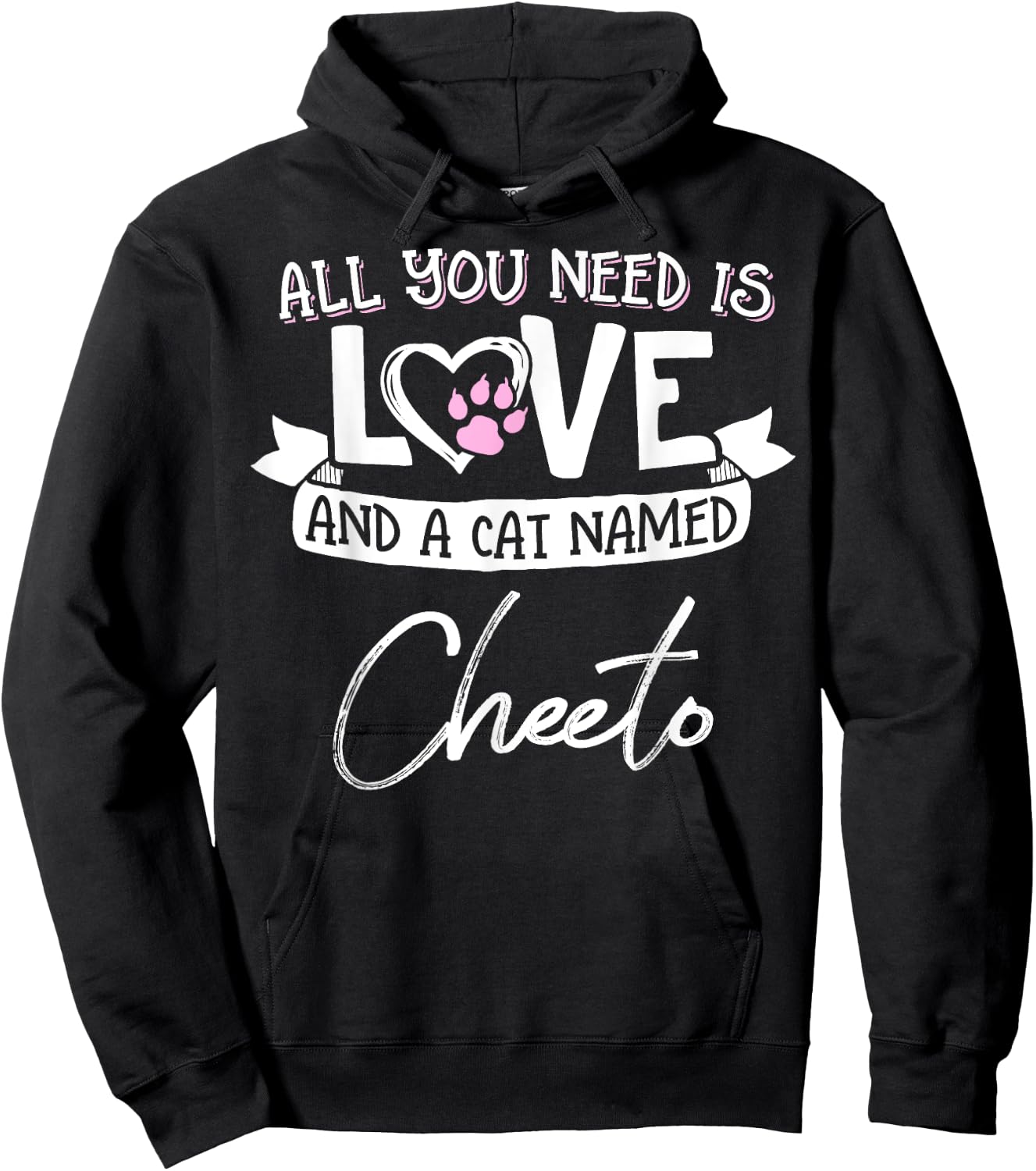 Cute Cat Named Cheeto Shirt and Girls Hoodie - Hoodie | Black