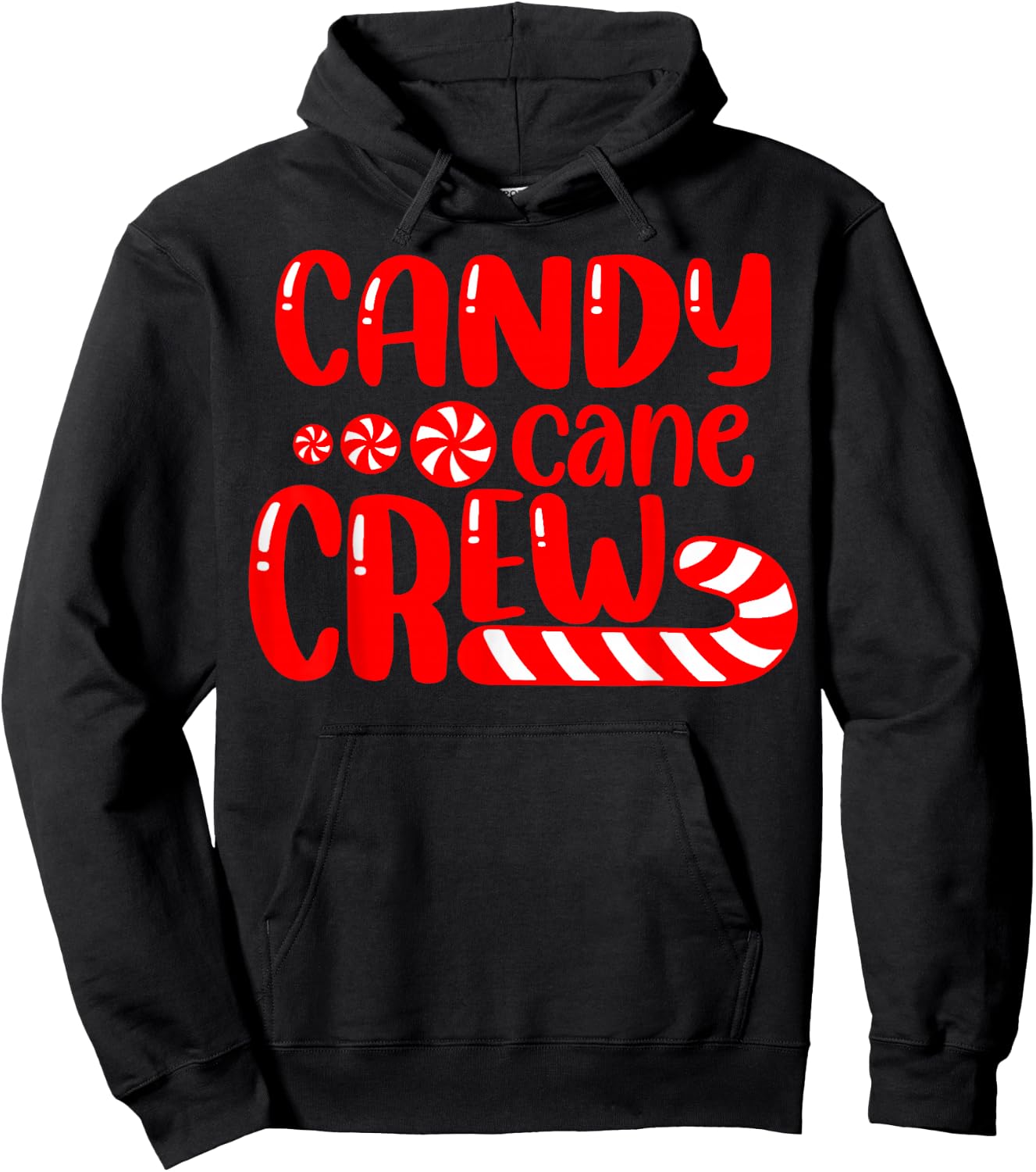 Funny Matching Family Christmas Candy Cane Crew Black , Small, Short Sleeve, -Adult, Holiday, Casual Wear, Family, Candy Lovers Hoodie - Hoodie | Black