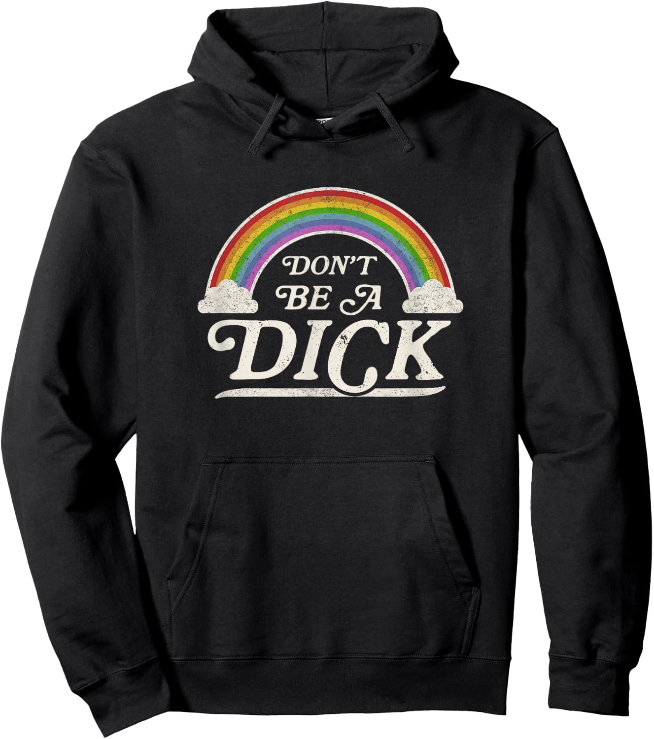 Retro Vintage Style Funny Adult Humor Gift Don't Be A Dick Hoodie - Hoodie | Black