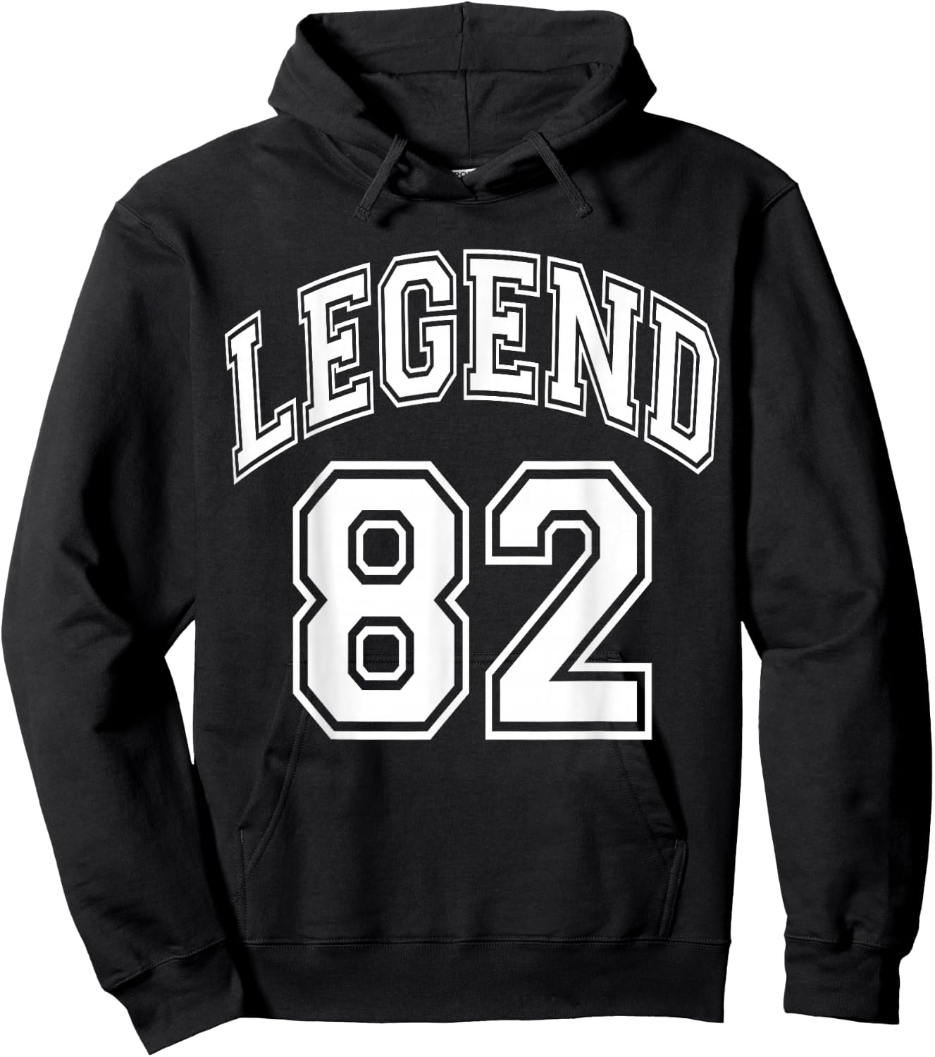 Legend 82 Years Old Number Team 82nd Birthday 1982 Hoodie - Hoodie | Black