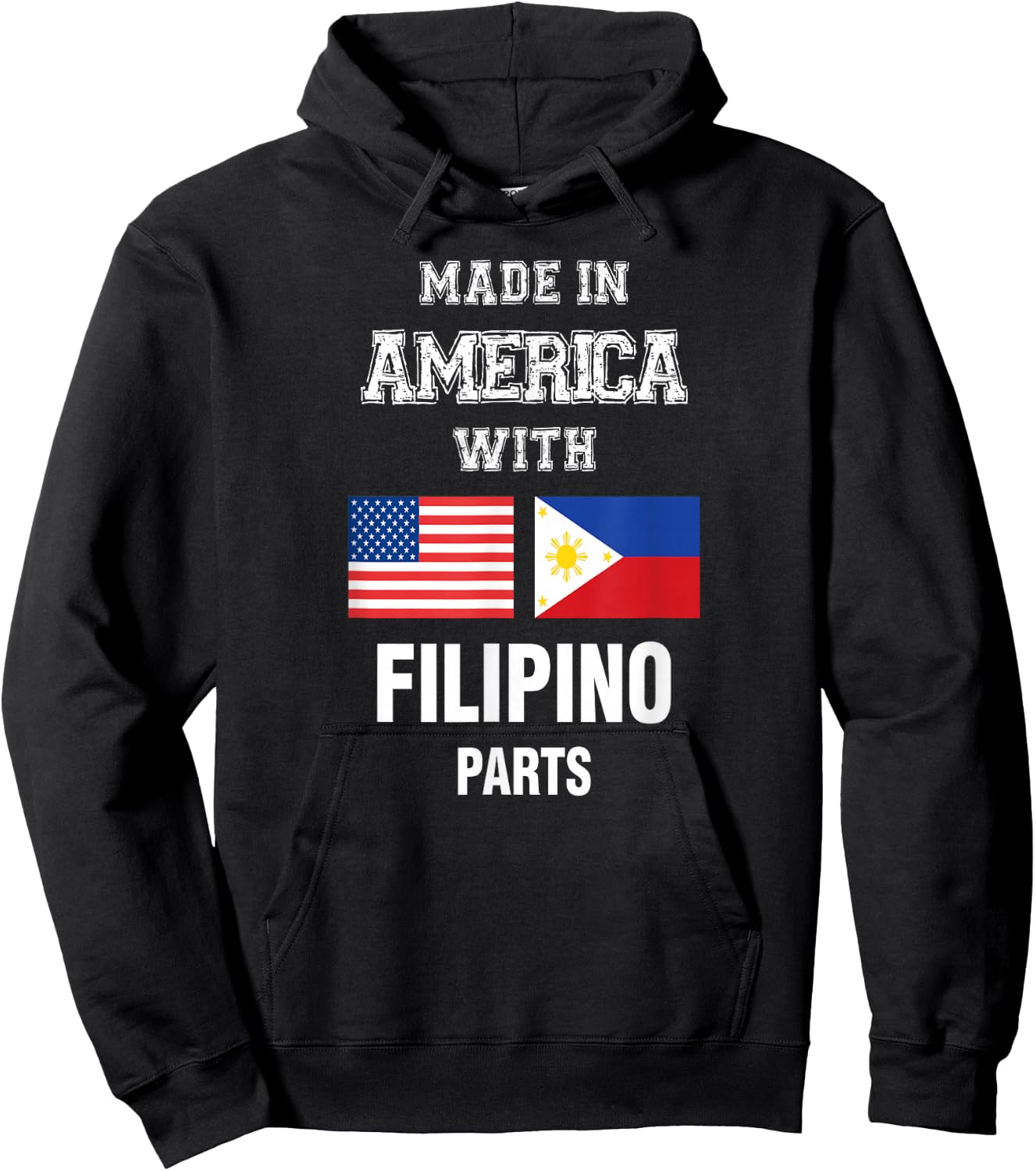 Made in America with Filipino parts gift Hoodie - Hoodie | Black