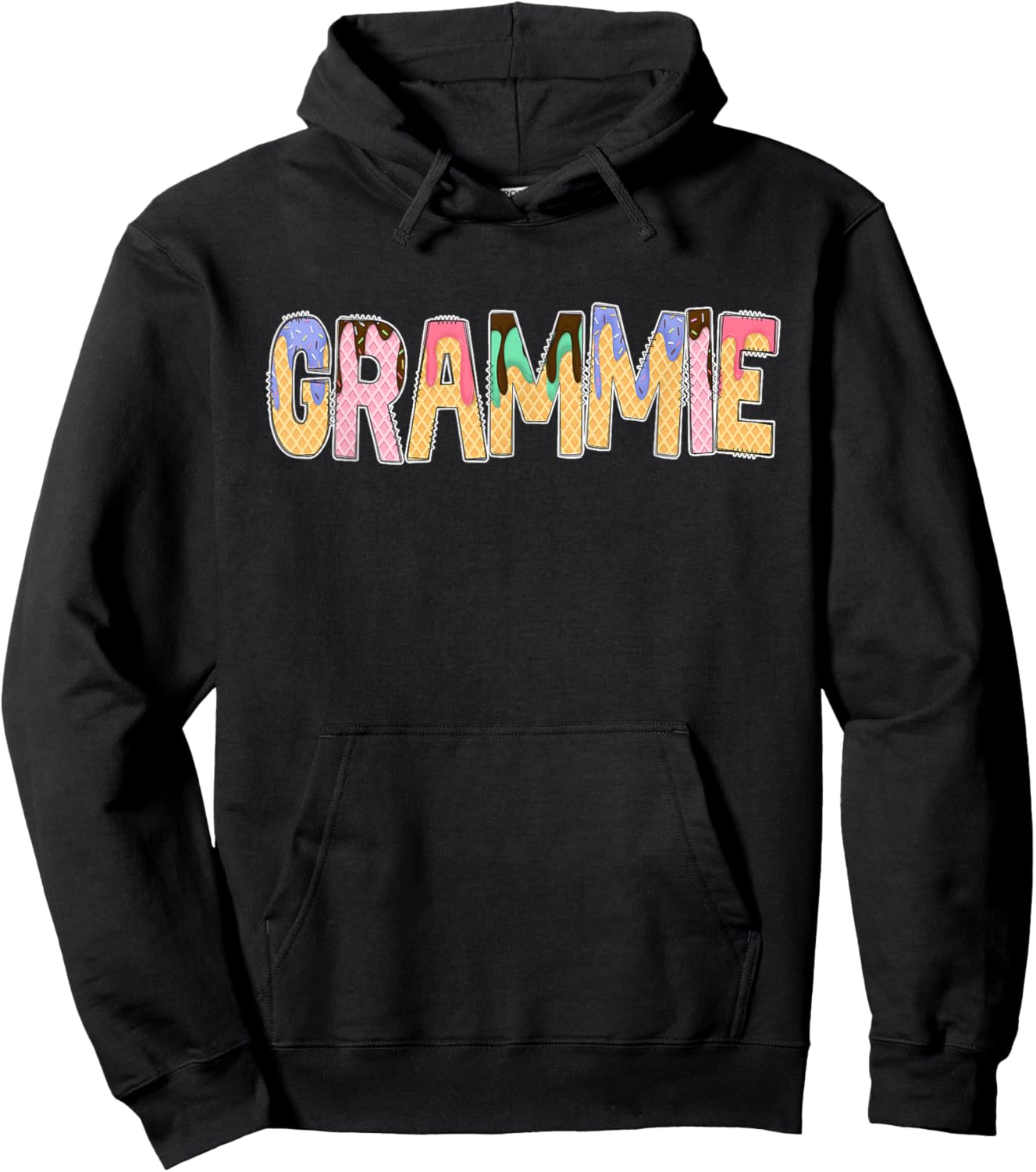 Sprinkle Ice Cream Grandma Grammie Birthday Party Hoodie - Hoodie | Black