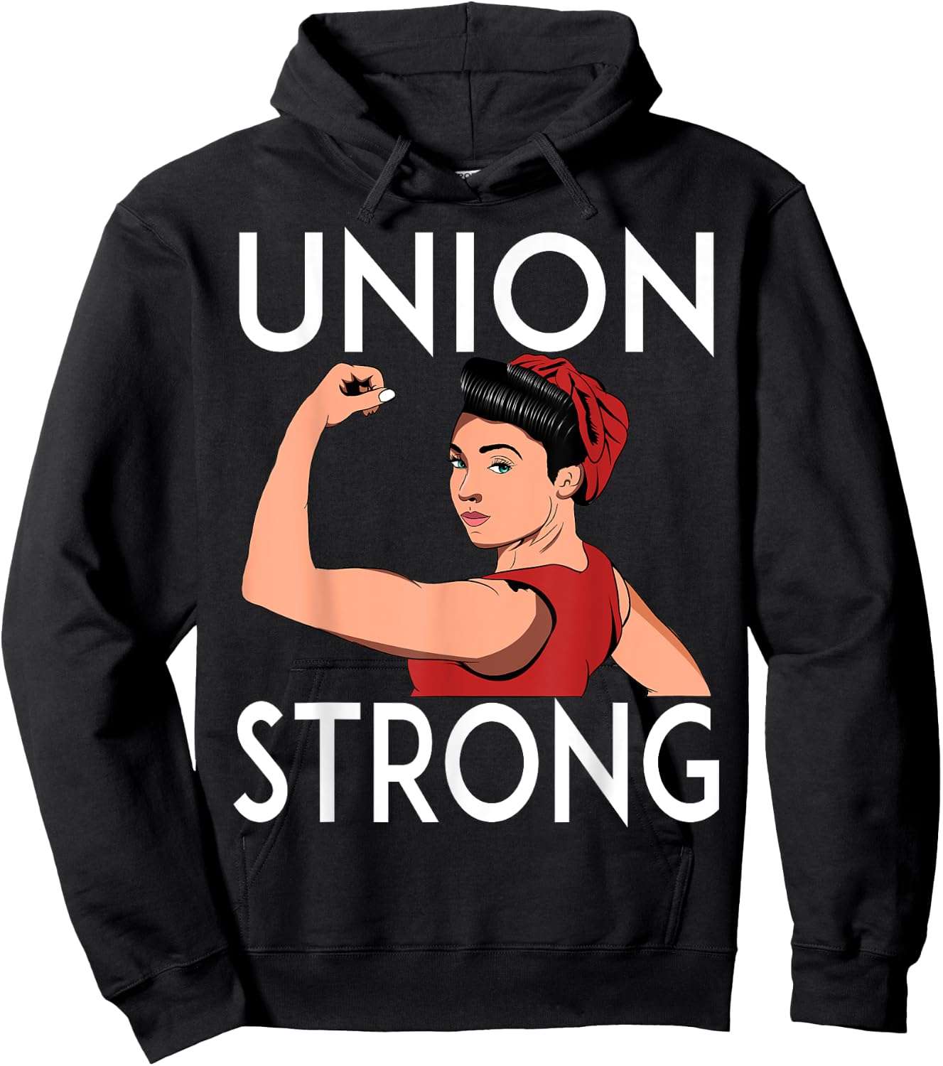 Union Strong and Solidarity Gifts Union Strong Hoodie - Hoodie | Black