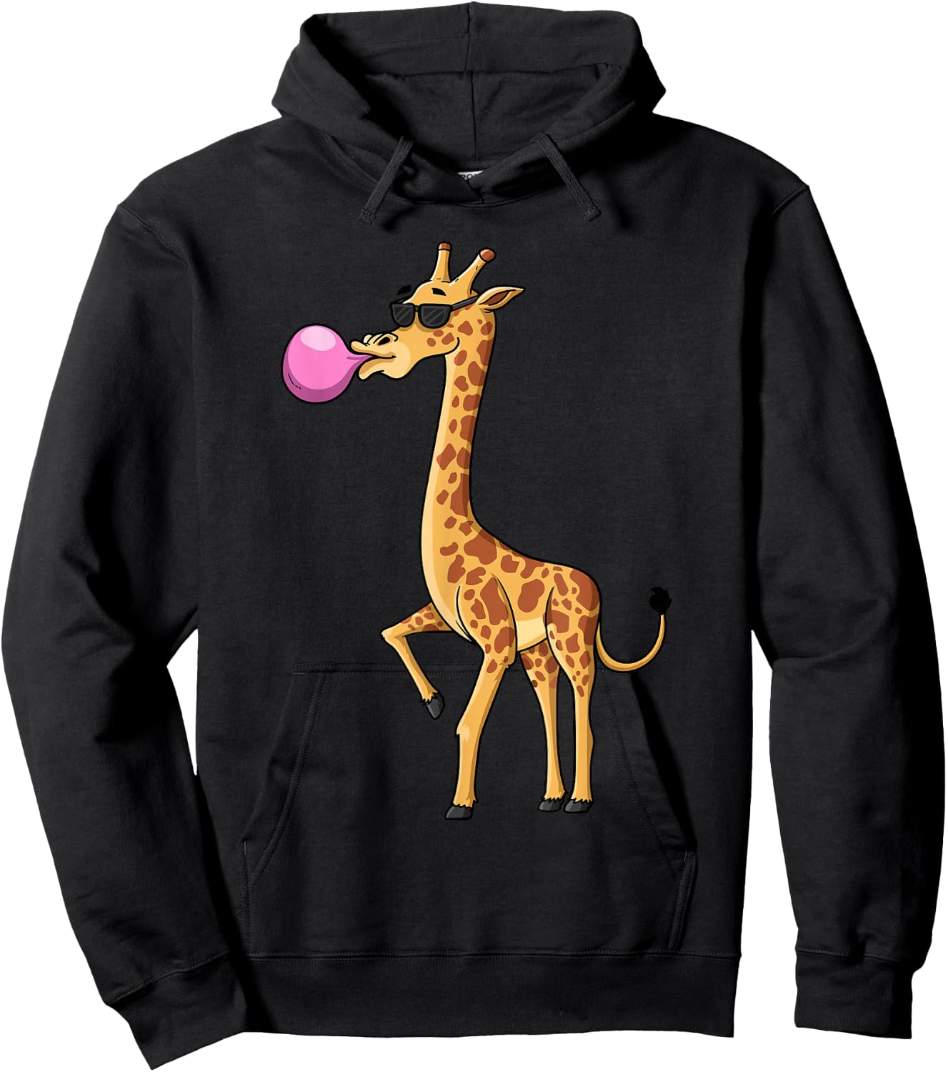Funny Blowing Bubble Gum Giraffe Animal Lover Chewing Candy Hoodie - Hoodie | Black