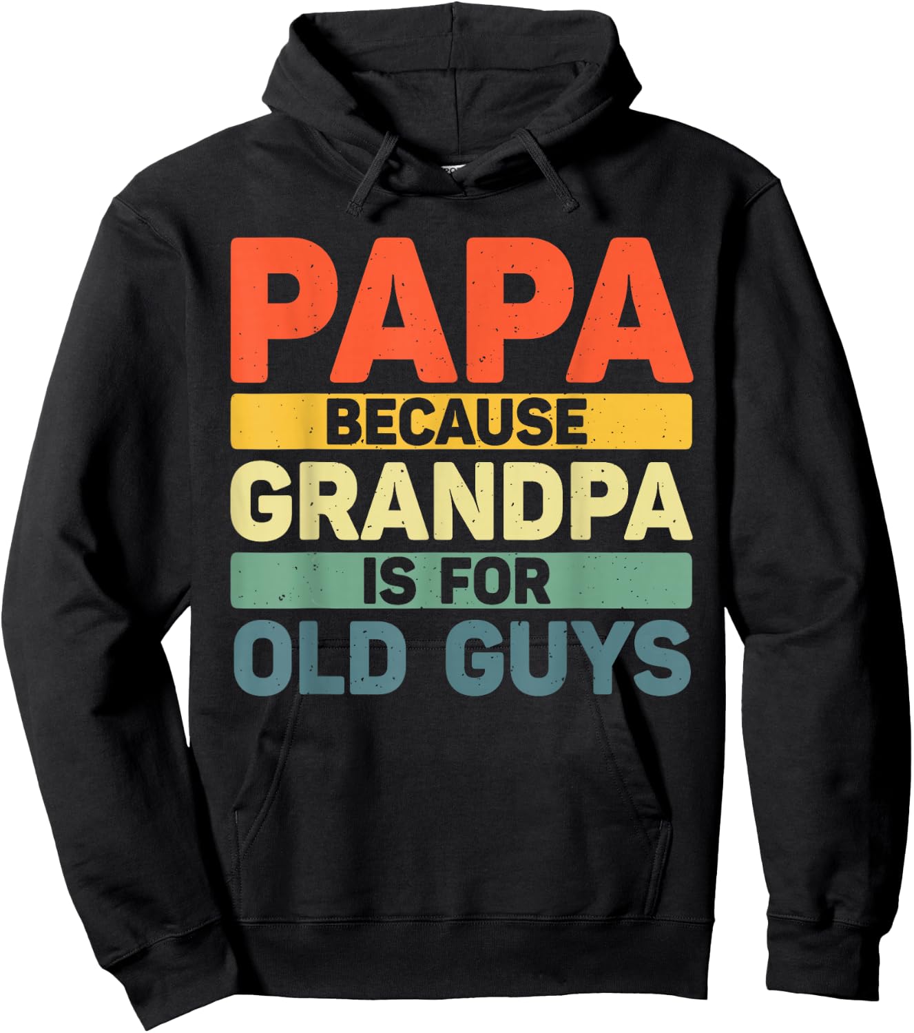 Papa Art For Grandpa Men From Grandkids Father's Day Papa Hoodie - Hoodie | Black