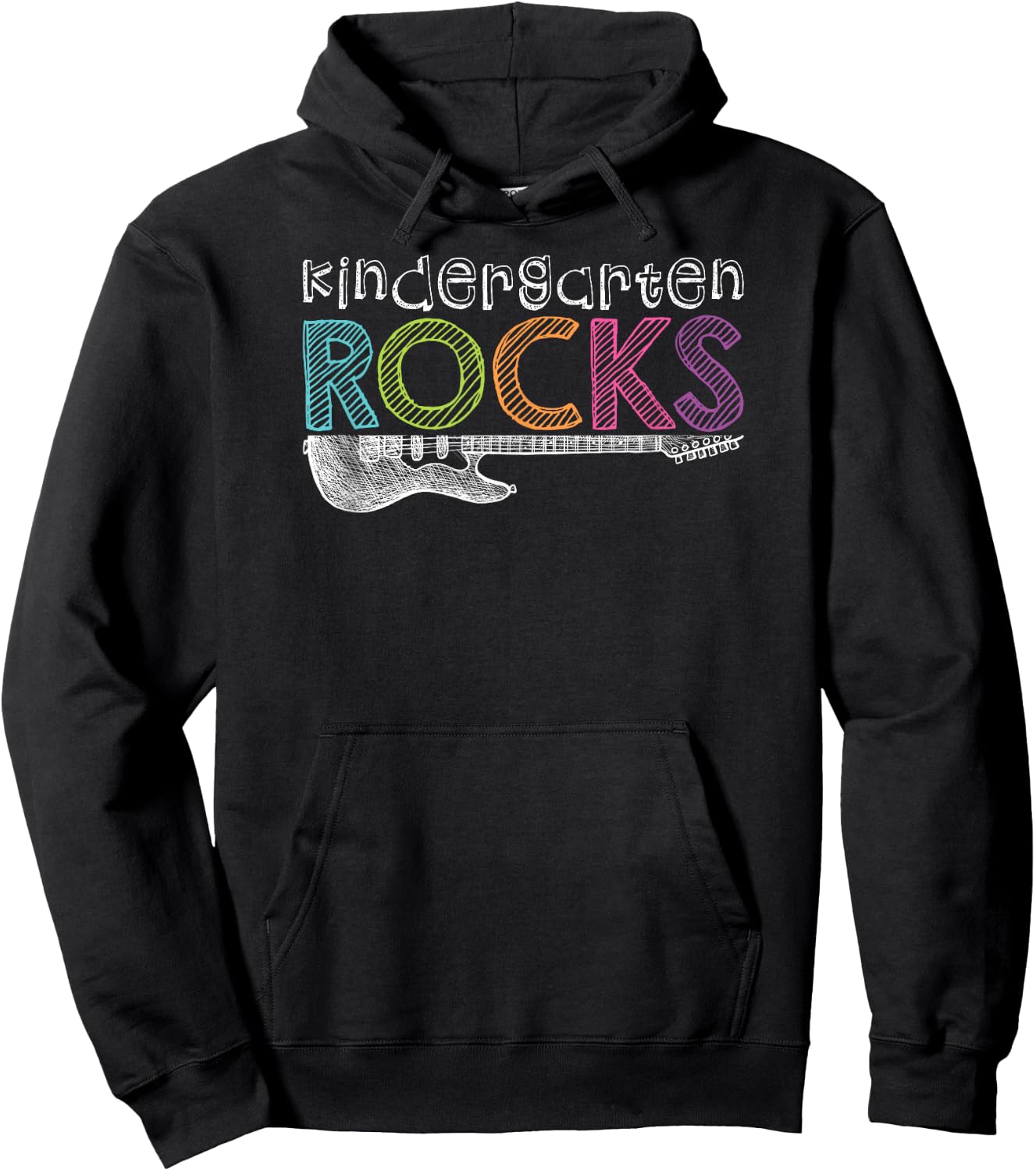Kindergarten Rocks With Guitar Kids Hoodie - Hoodie | Black