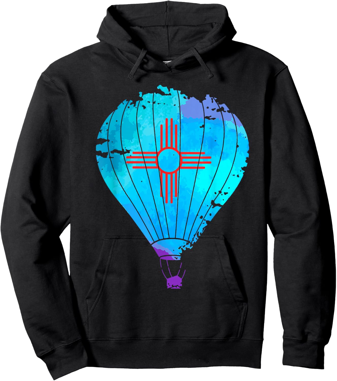 New Mexico Festival Hot Air Balloon Zia Gift T Shirt Hoodie - Hoodie | Black