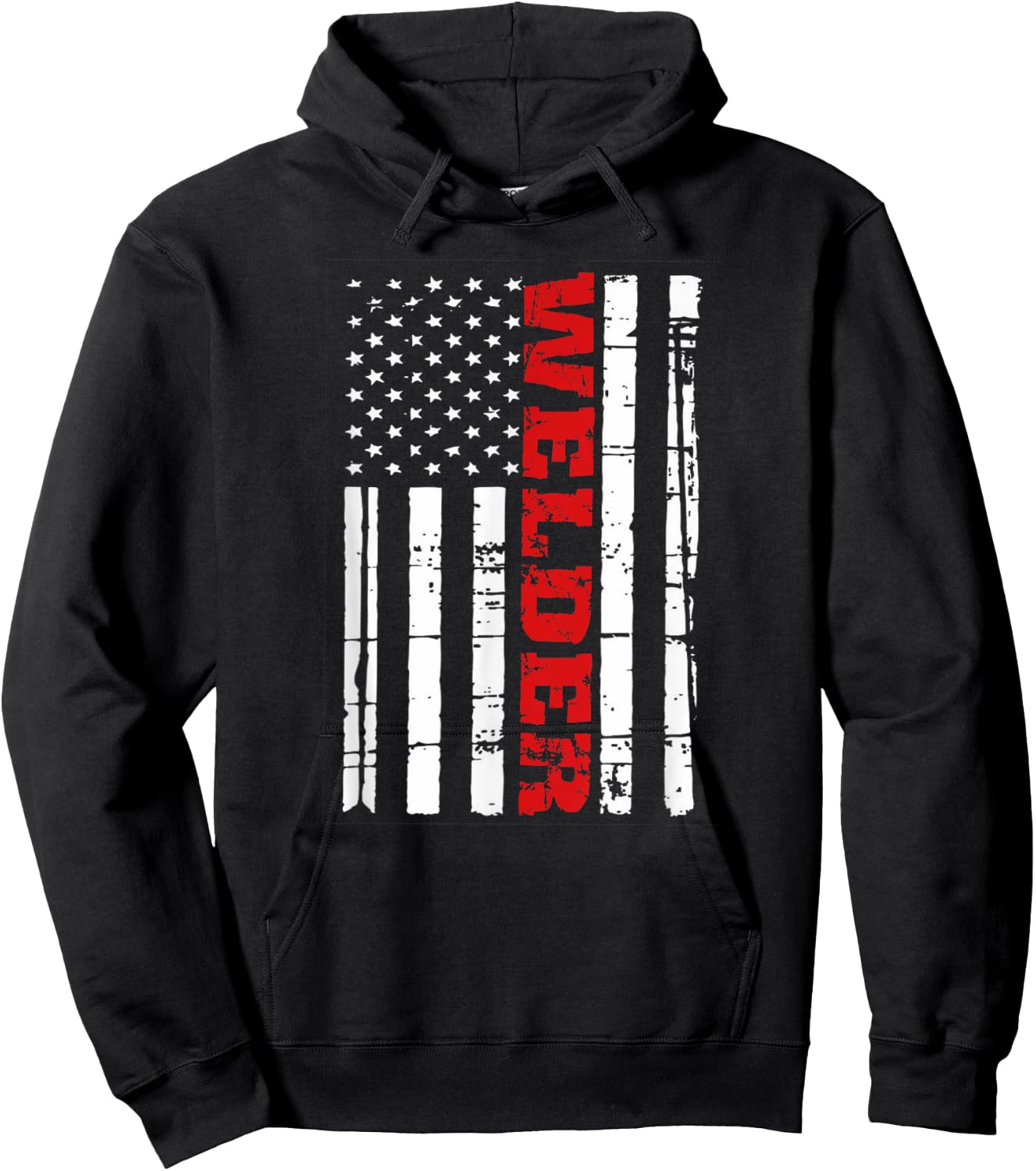 Welder American Flag Shirt USA Patriotic Weld Pipefitter Hoodie - Hoodie | Black