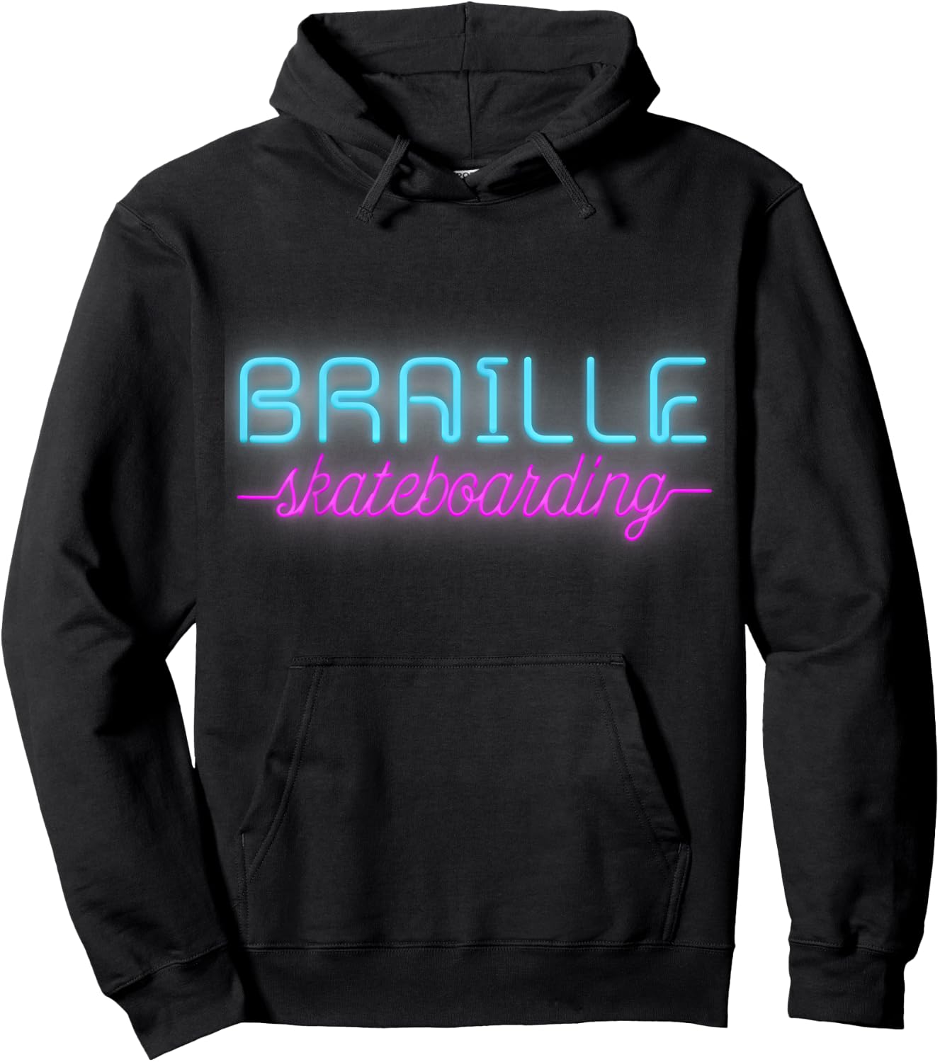 Braille Skateboarding NEON SIGN Shirt Hoodie - Hoodie | Black