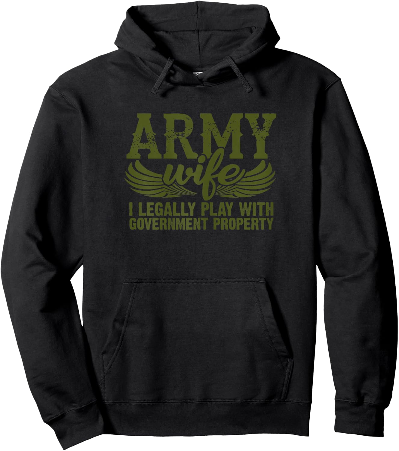 Army Veteran Wife Shirt Pink Army Wife Shirt Hoodie - Hoodie | Black