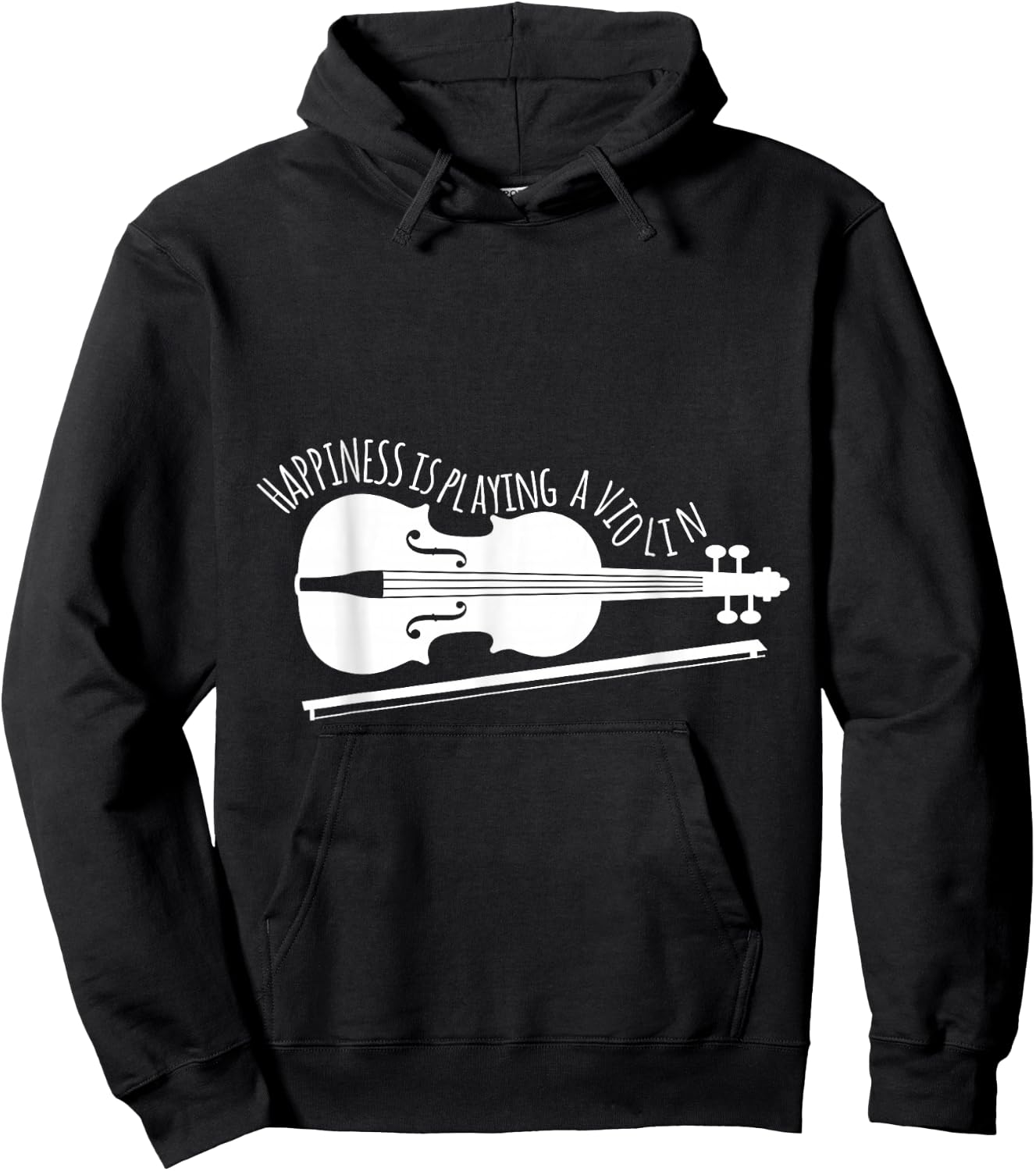 Hapiness Is Playing Violin Musician Gift Hoodie - Hoodie | Black
