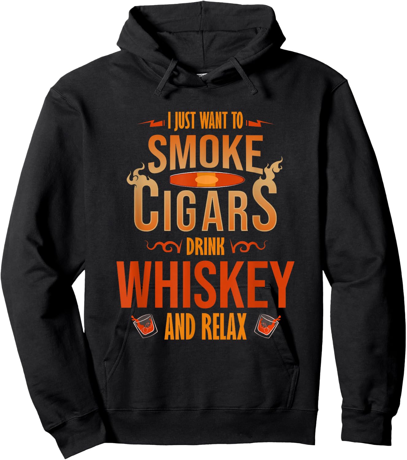 Cigar Shirts Cigar Smoker Whiskey Fathers Day Hoodie - Hoodie | Black