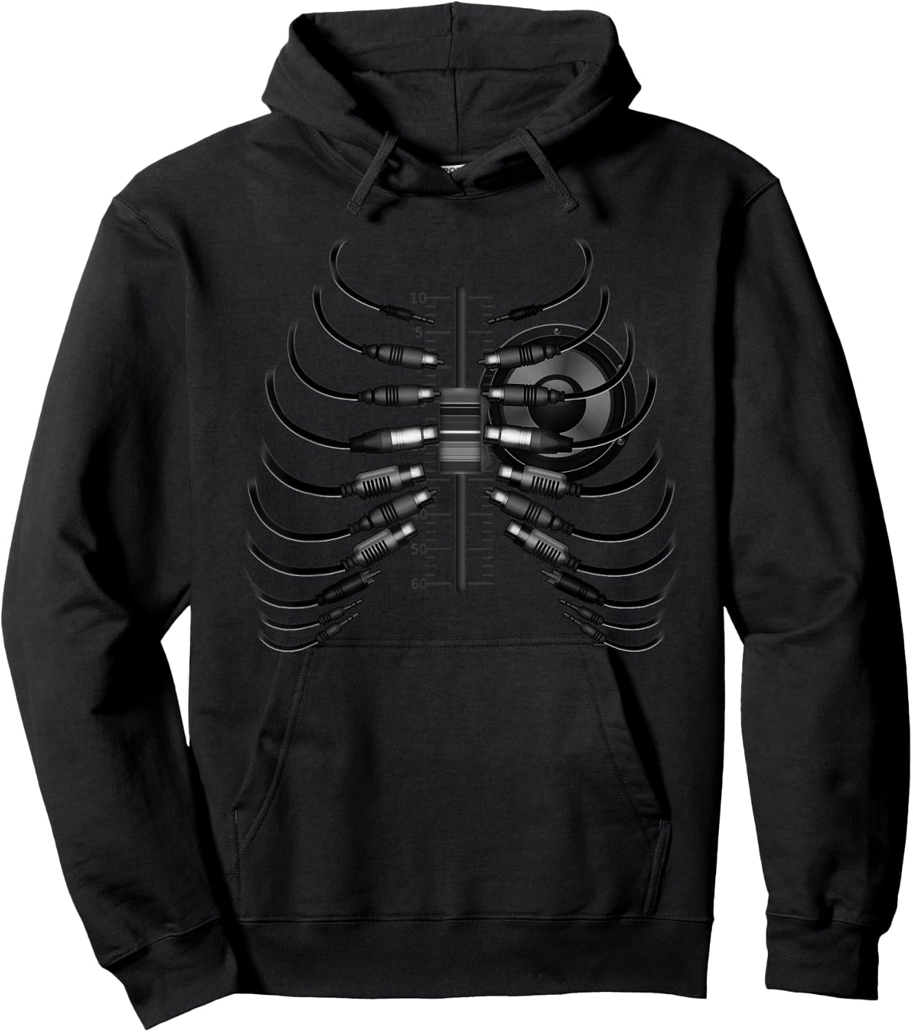 Sound Engineer Rib Cage Wired For Sound Hoodie - Hoodie | Black