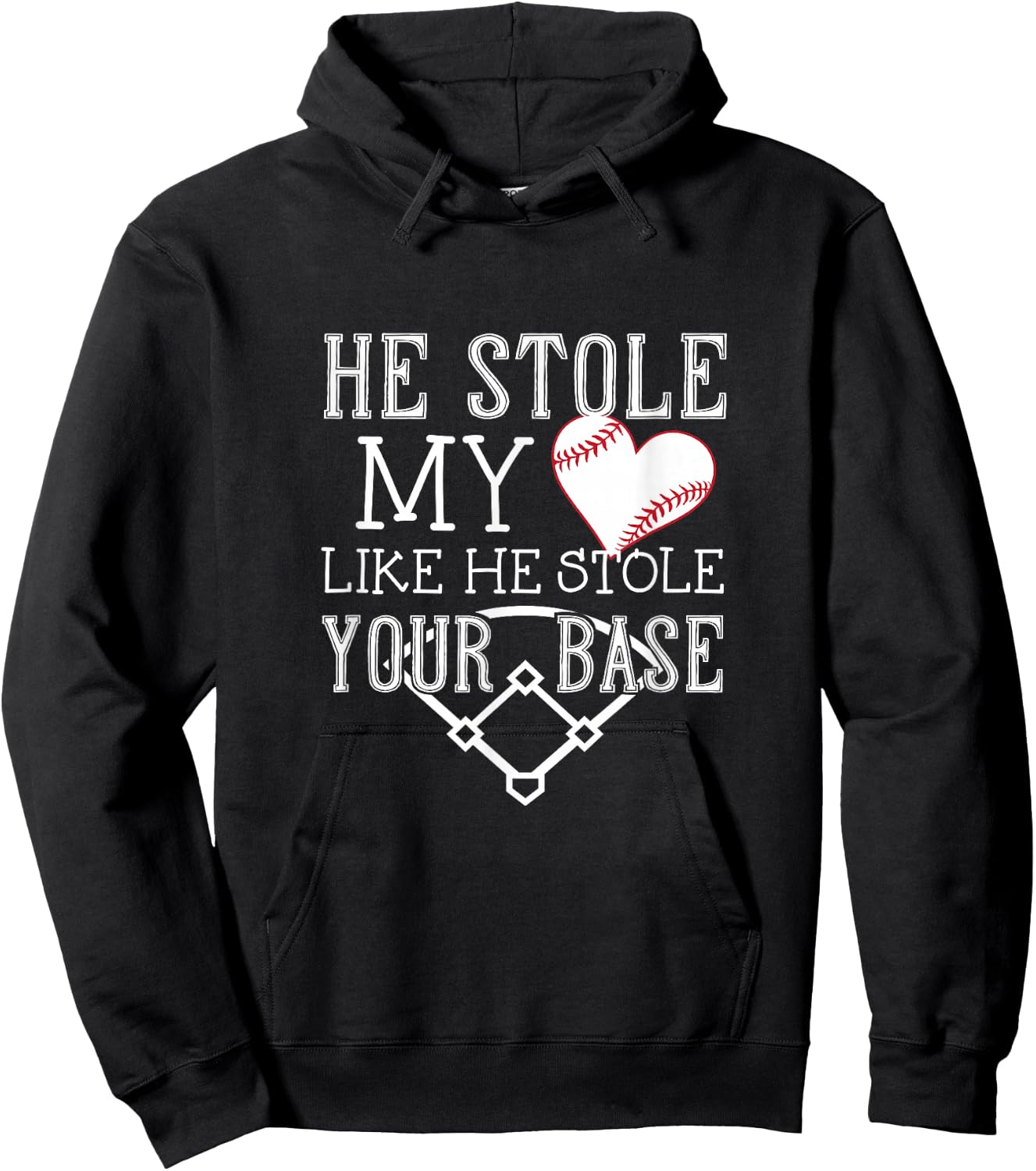 He Stole My Heart Like He Stole Your Base - Girlfriend Shirt Hoodie - Hoodie | Black