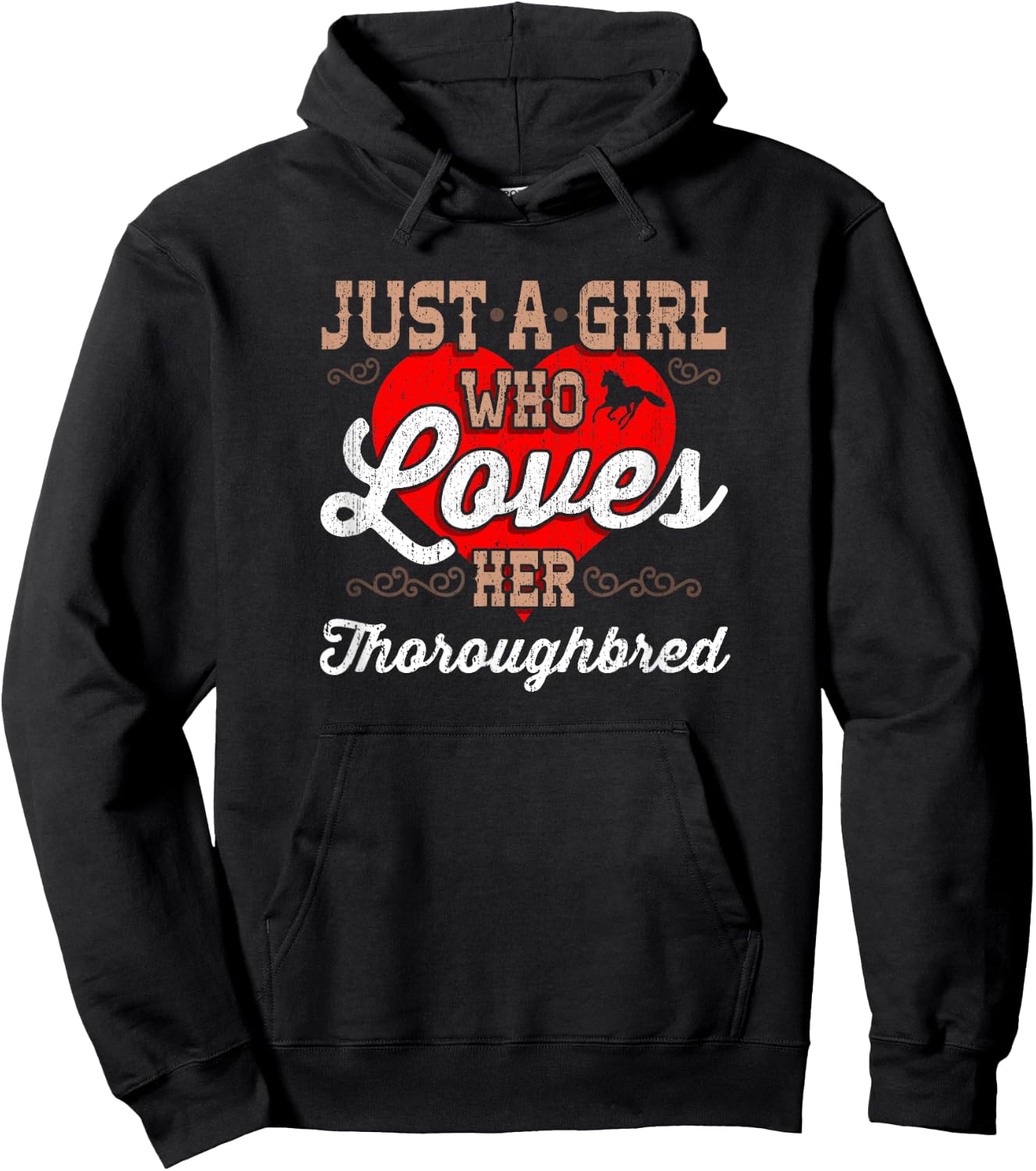Just a Girl Who Loves Her Thoroughbred Horse Hoodie - Hoodie | Black