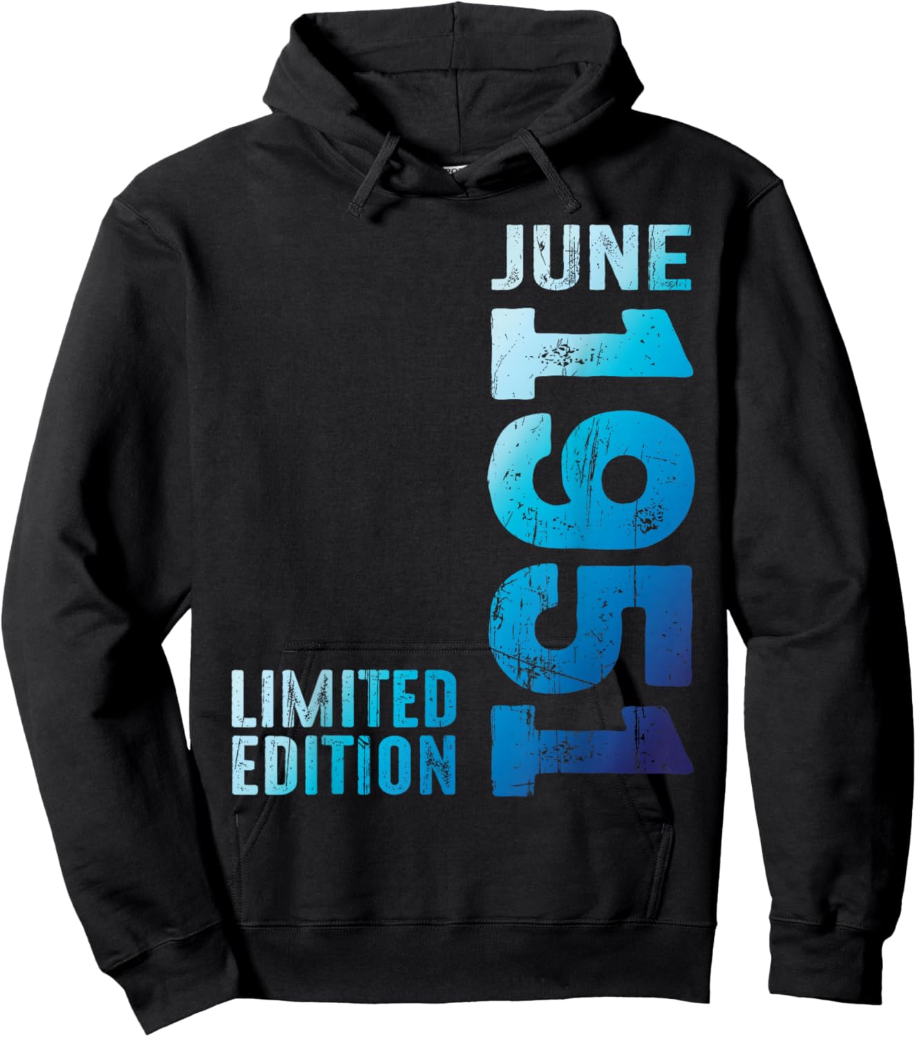 On June 1951 Year 1951 Retro 1951 Vintage 1951 Since 1951 Hoodie - Hoodie | Black
