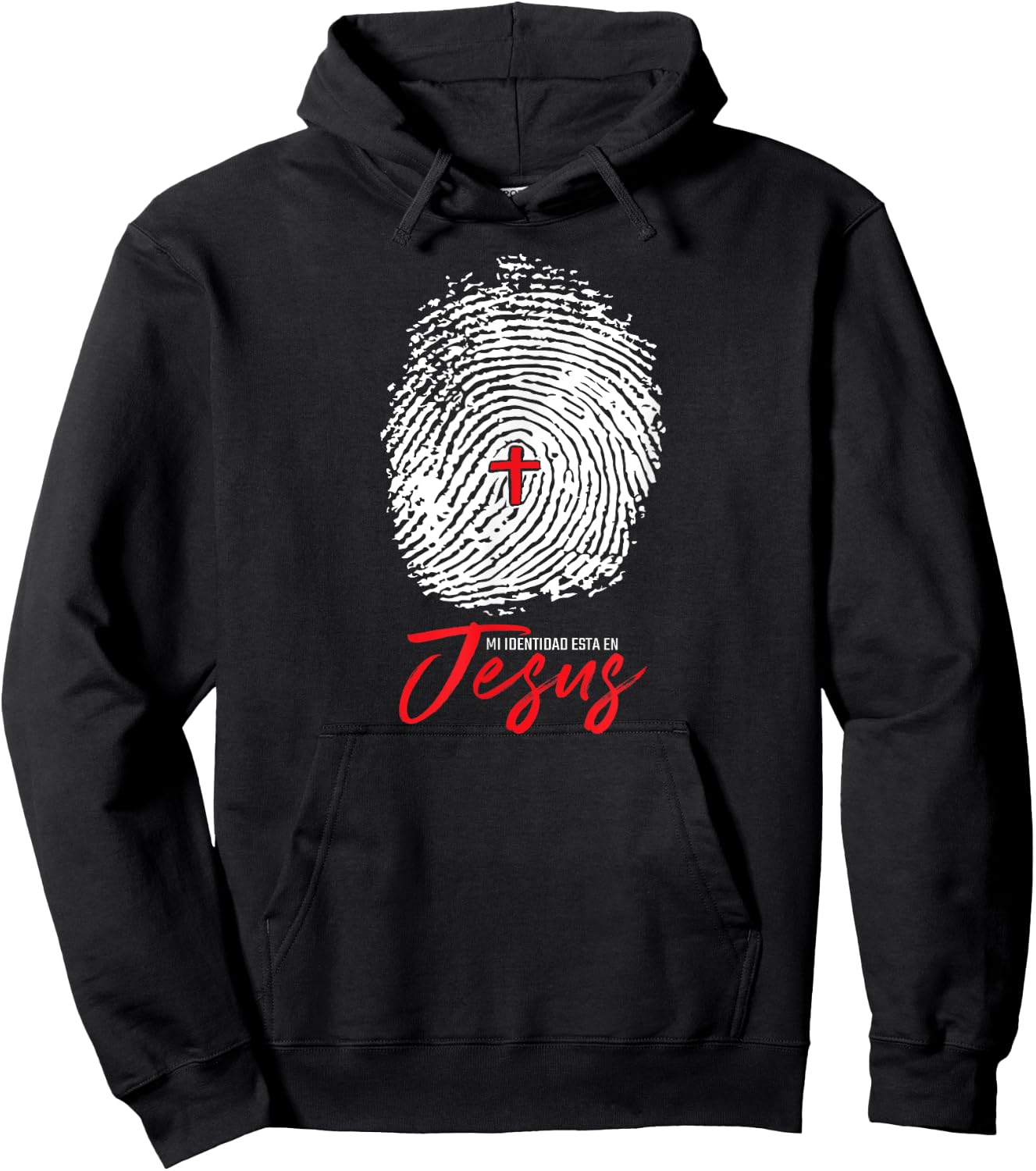 Mi Identidad en Jesus Faith Inspirational Hoodie - Hoodie | Black
