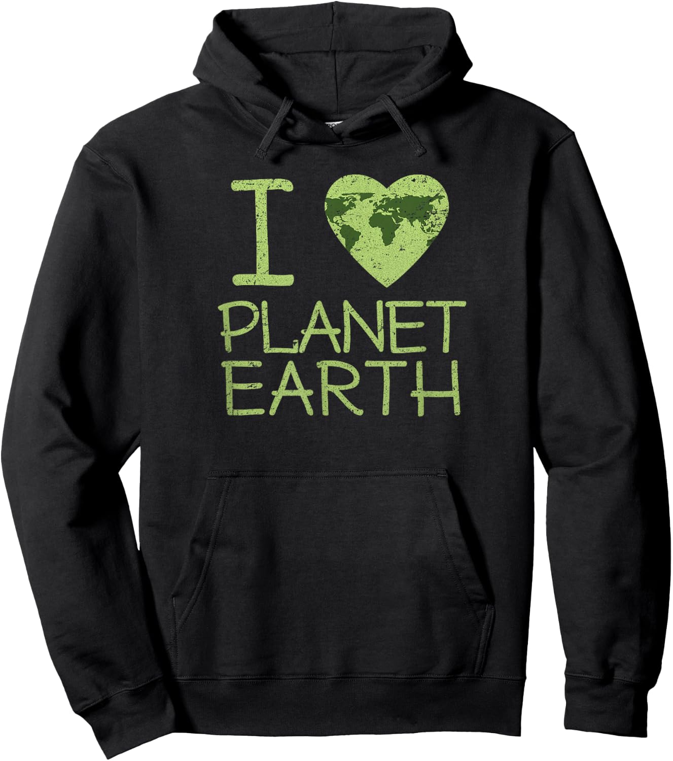 I Love Heart Planet Earth Globe T Shirt Hoodie - Hoodie | Black