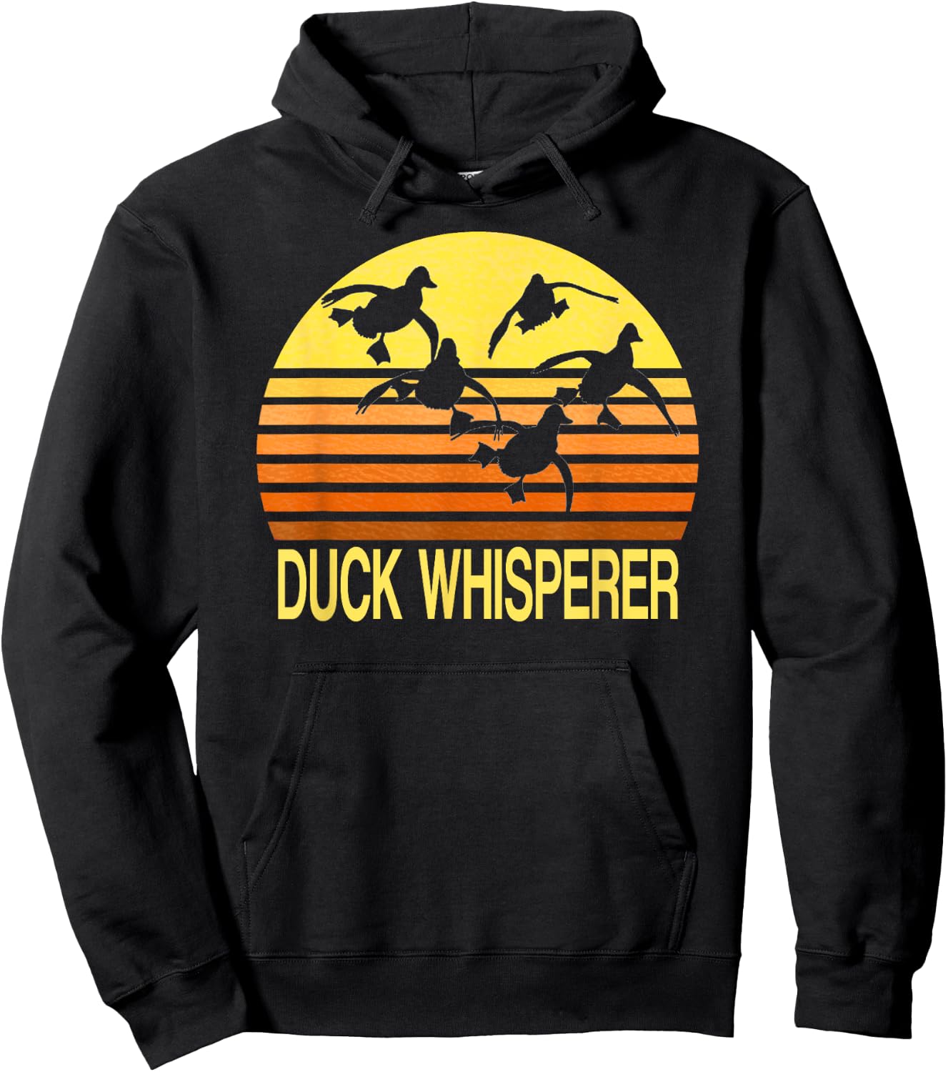 Duck Whisperer Fall Hunter Retro Sun Ducks Autumn Sky Gift 2 Hoodie - Hoodie | Black