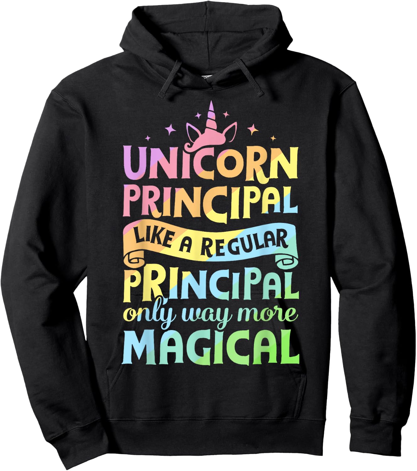 Unicorn Principal Back To School Teacher Appreciation Gifts Hoodie - Hoodie | Black