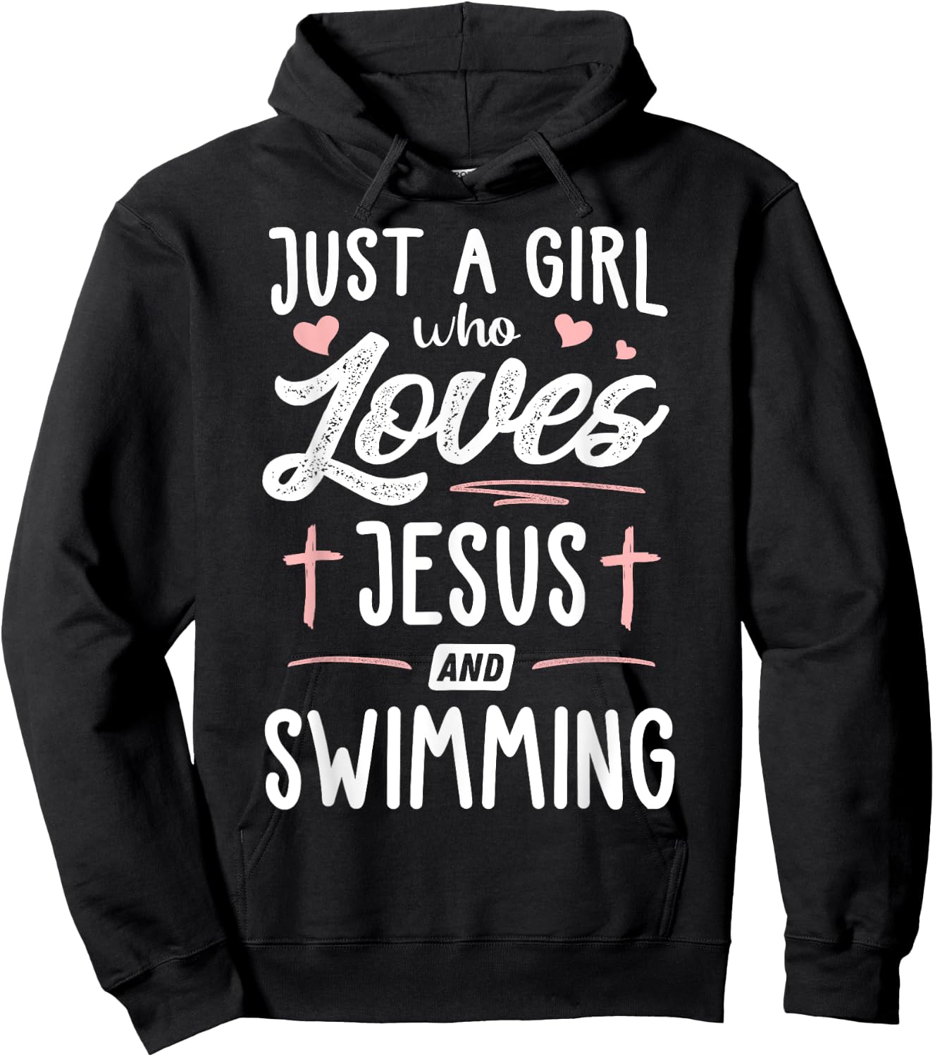 Just A Girl Who Loves Jesus And Swimming Gift Women Hoodie - Hoodie | Black