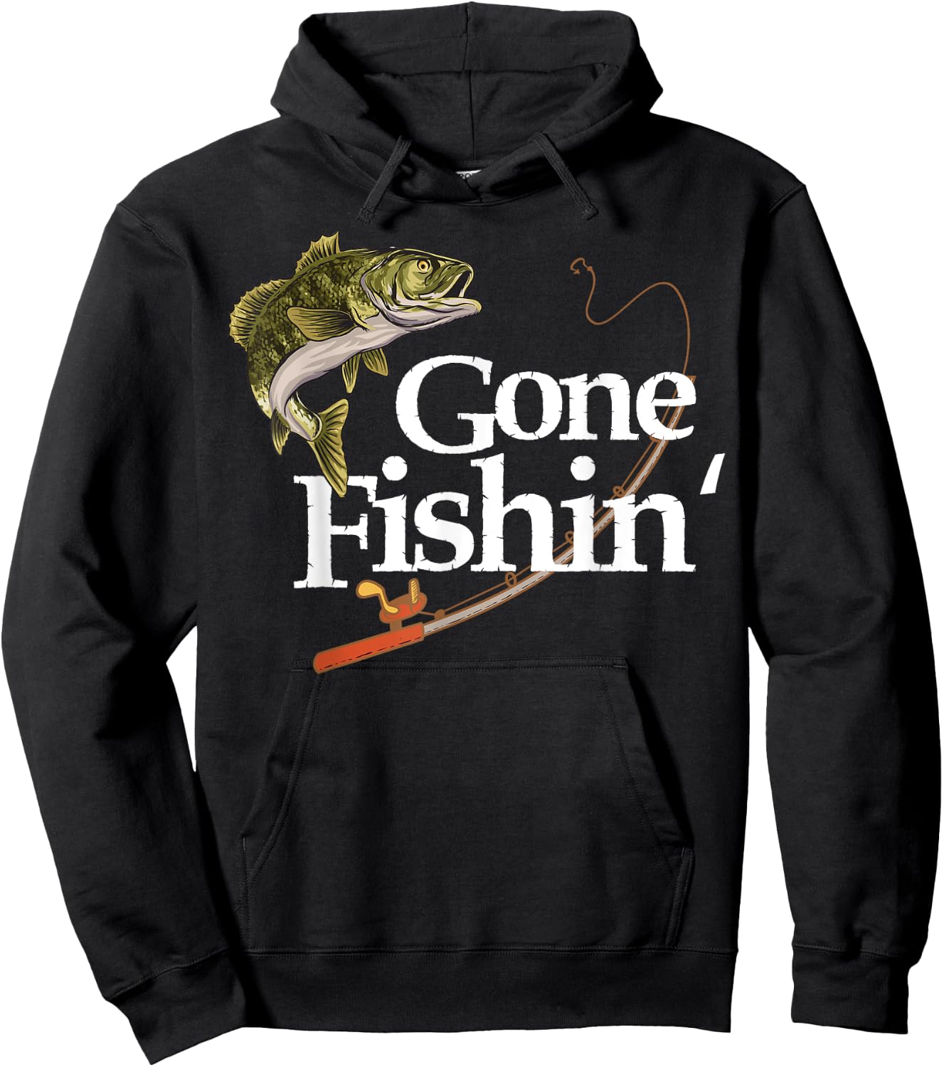 Gone Fishin' apparel Fisherman lover angler Fish Hoodie - Hoodie | Black