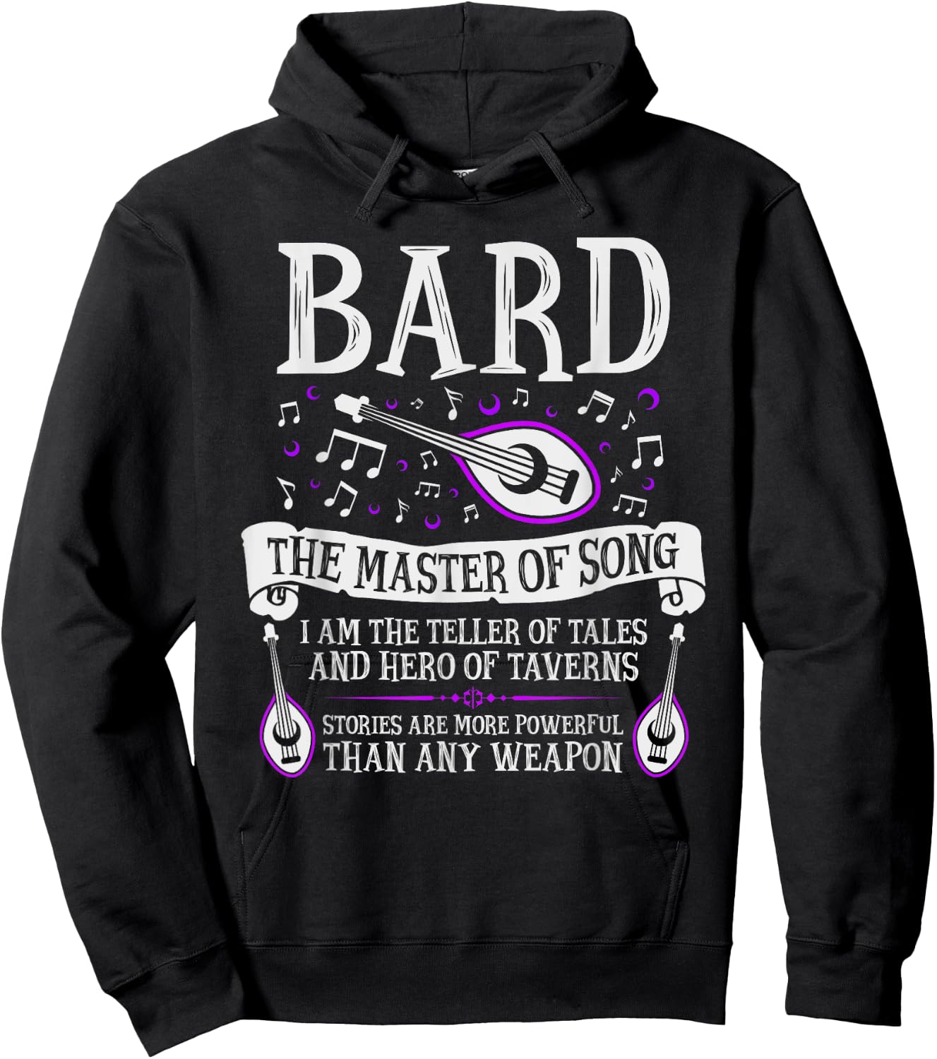 The Bard - Fantasy, RPG, Tabletop RPG, TTRPG, D20 Hoodie - Hoodie | Black