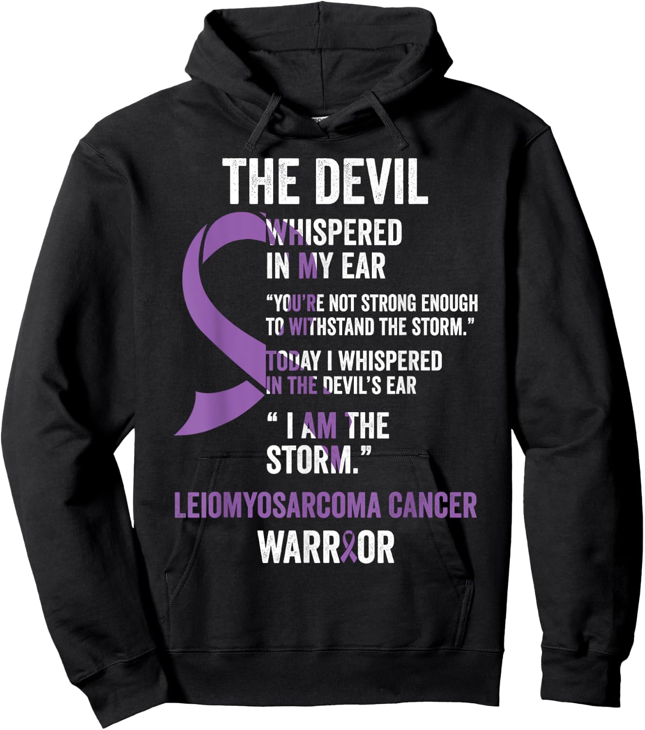 The Devil- Leiomyosarcoma Cancer Awareness Support Ribbon Hoodie - Hoodie | Black