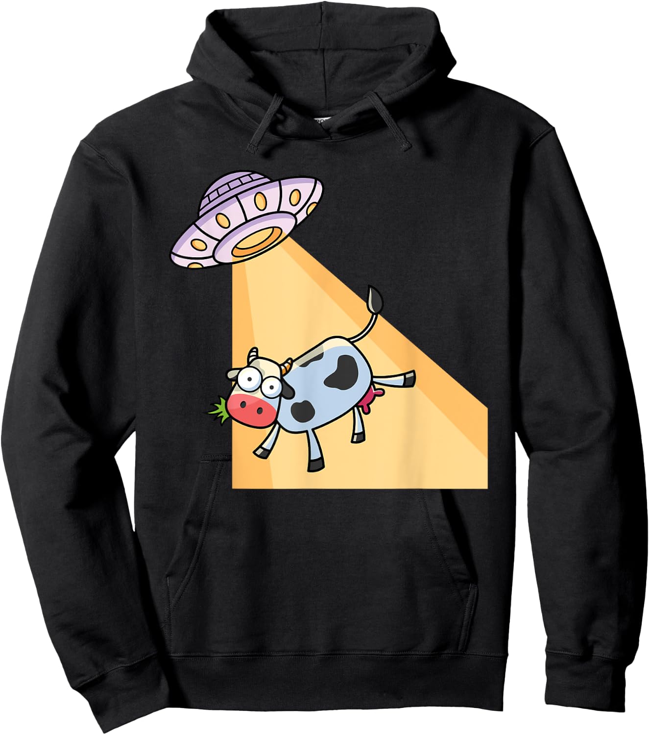 Cow UFO Alien Abduction Farm Animal Cow Lover Hoodie - Hoodie | Black