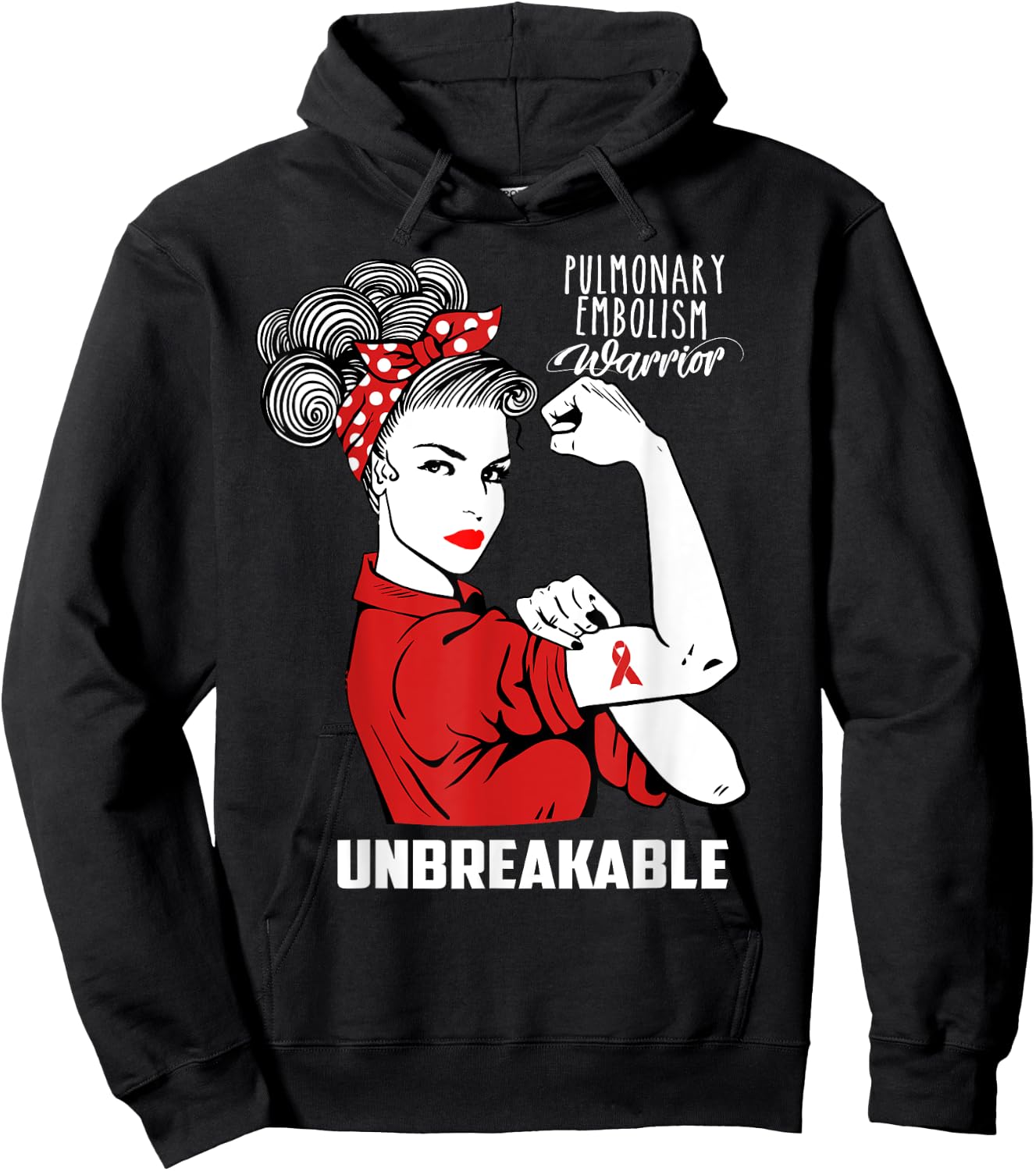 Pulmonary Embolism Warrior Unbreakable Shirt Awareness Gift Hoodie - Hoodie | Black