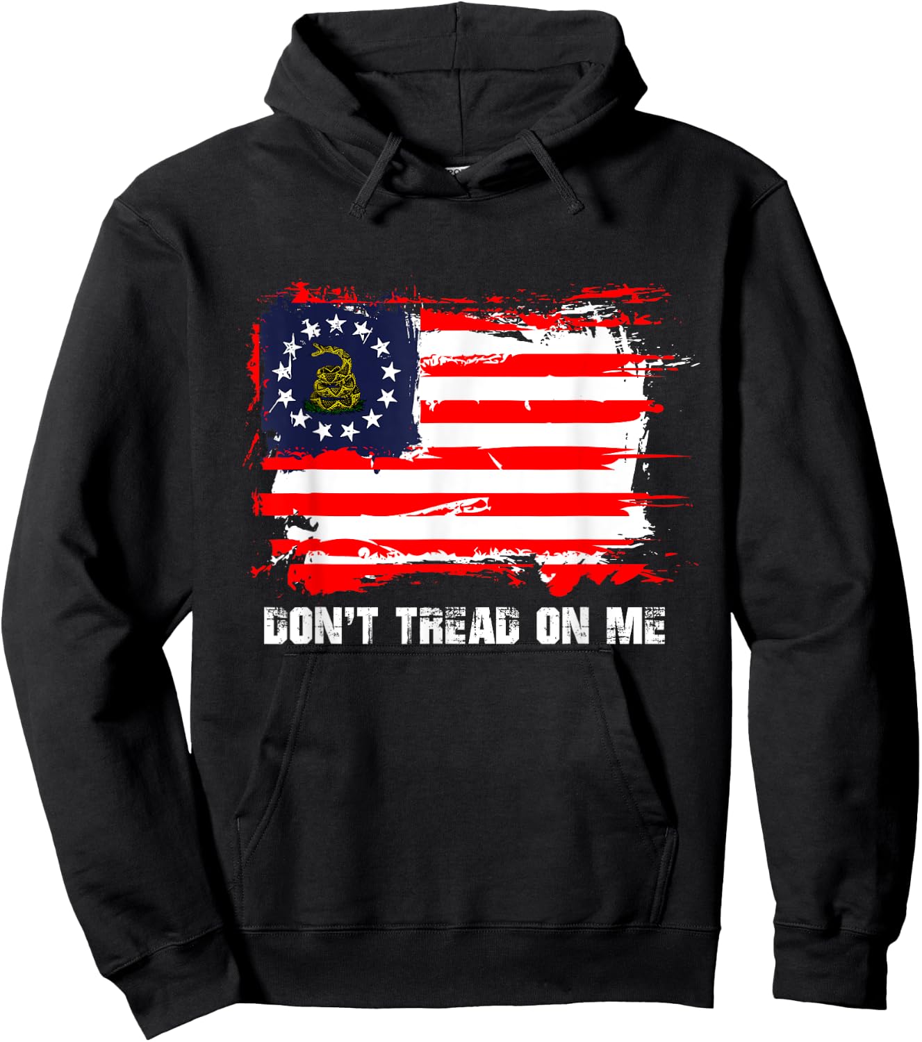 Betsy Ross Flag Don't Tread Patriot On Me Hoodie - Hoodie | Black