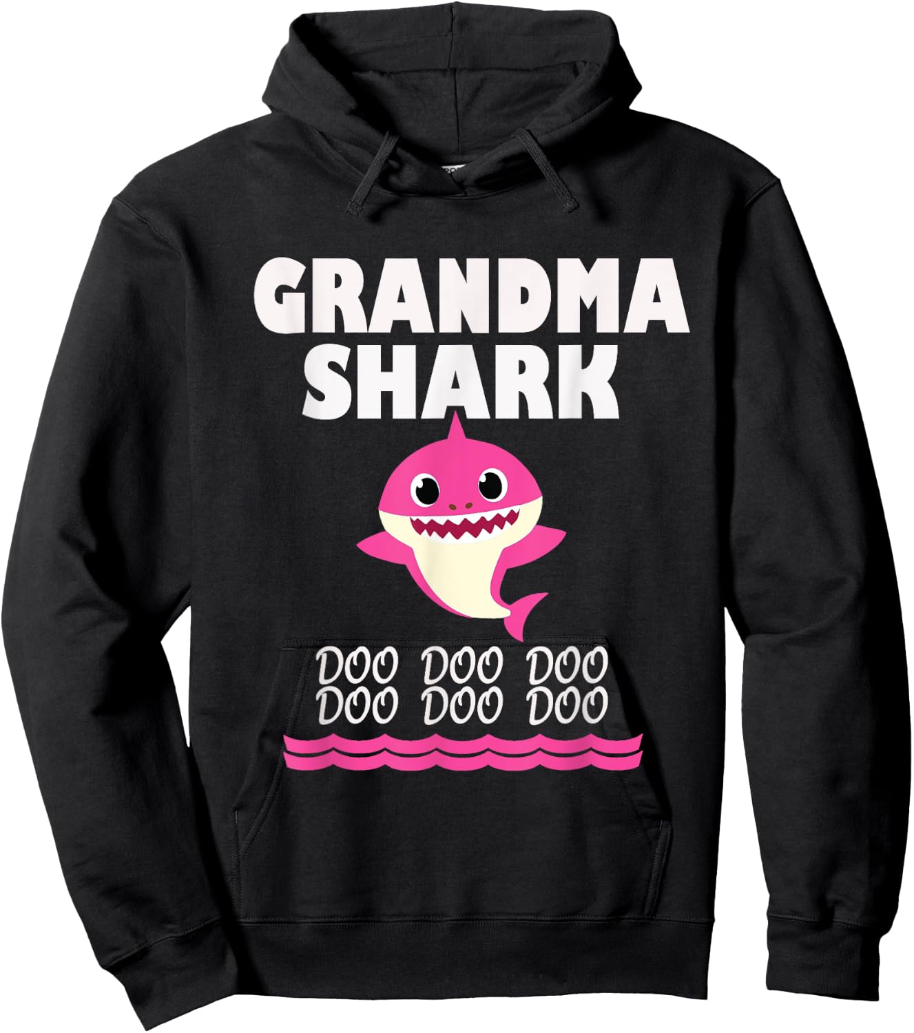 Funny Grandma shark Gift grandma Hoodie - Hoodie | Black