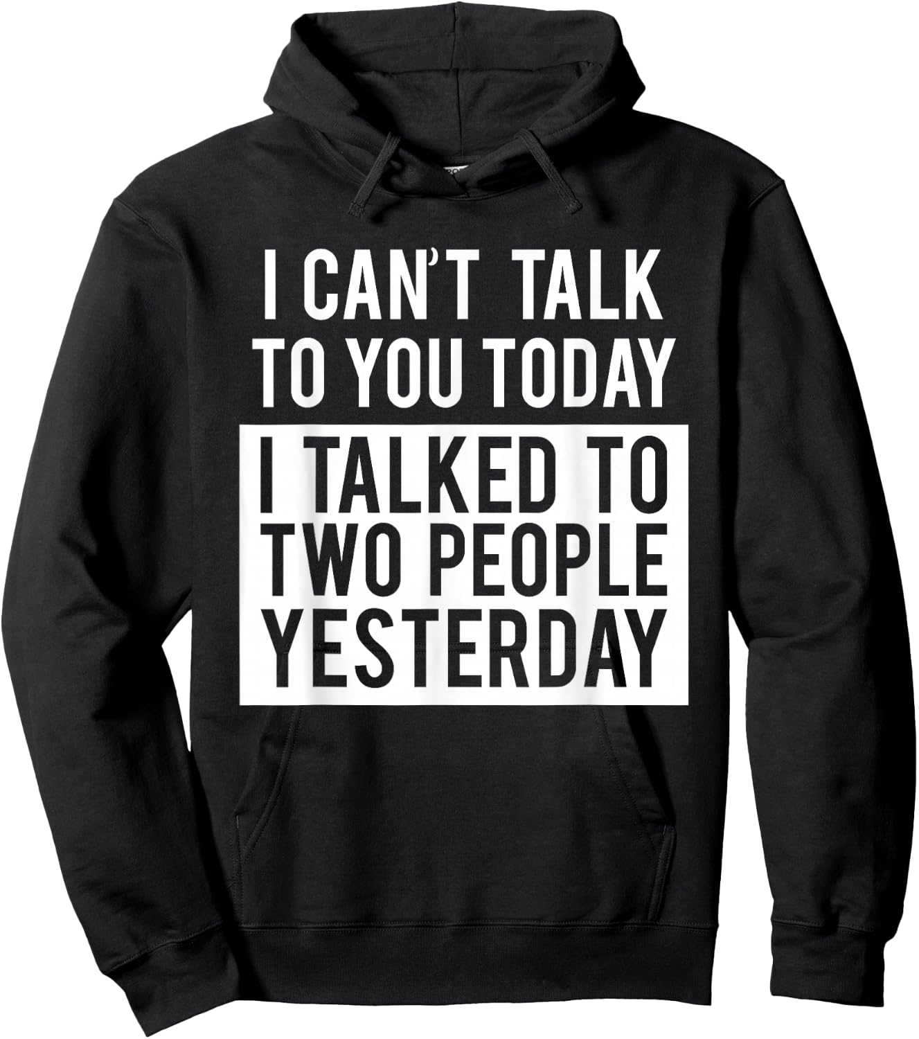 Funny Introvert - Can't Talk to You Today Hoodie - Hoodie | Black