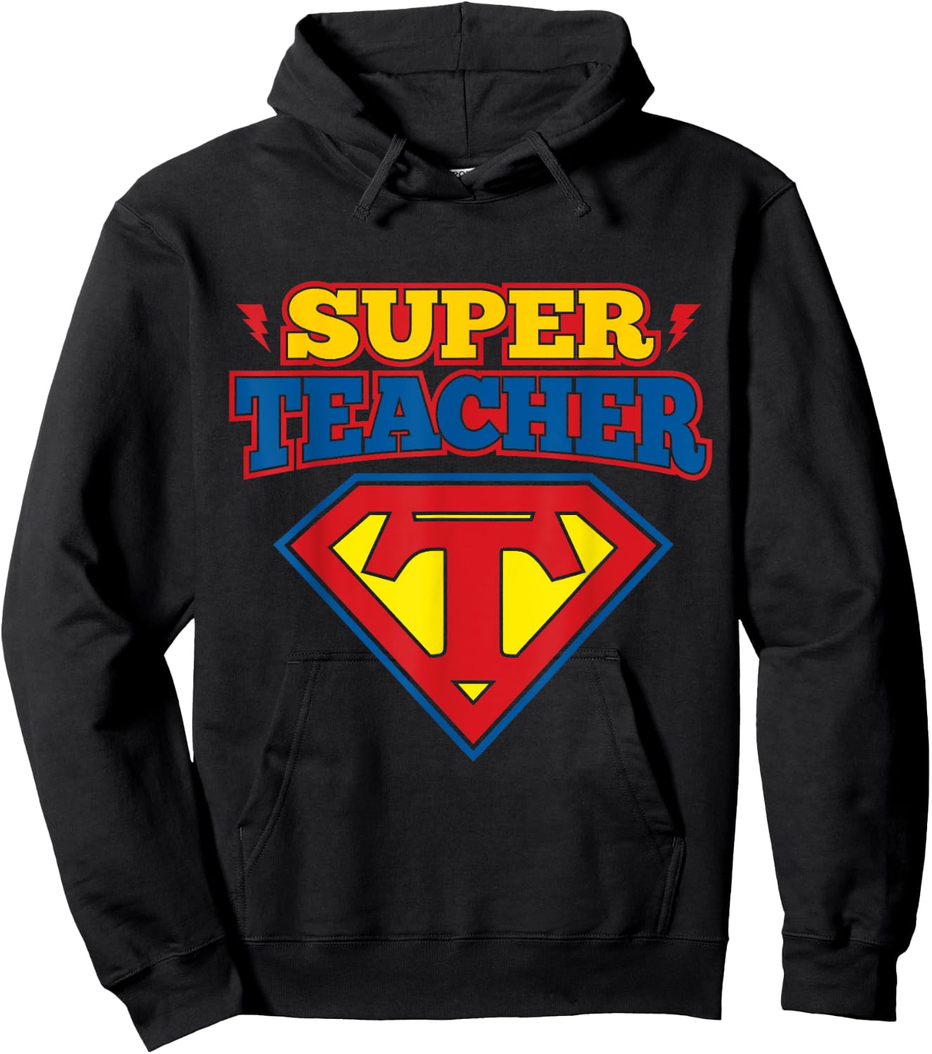 Superteacher Superhero Funny Teacher Gift Men Women Girls Kids Hoodie - Hoodie | Black